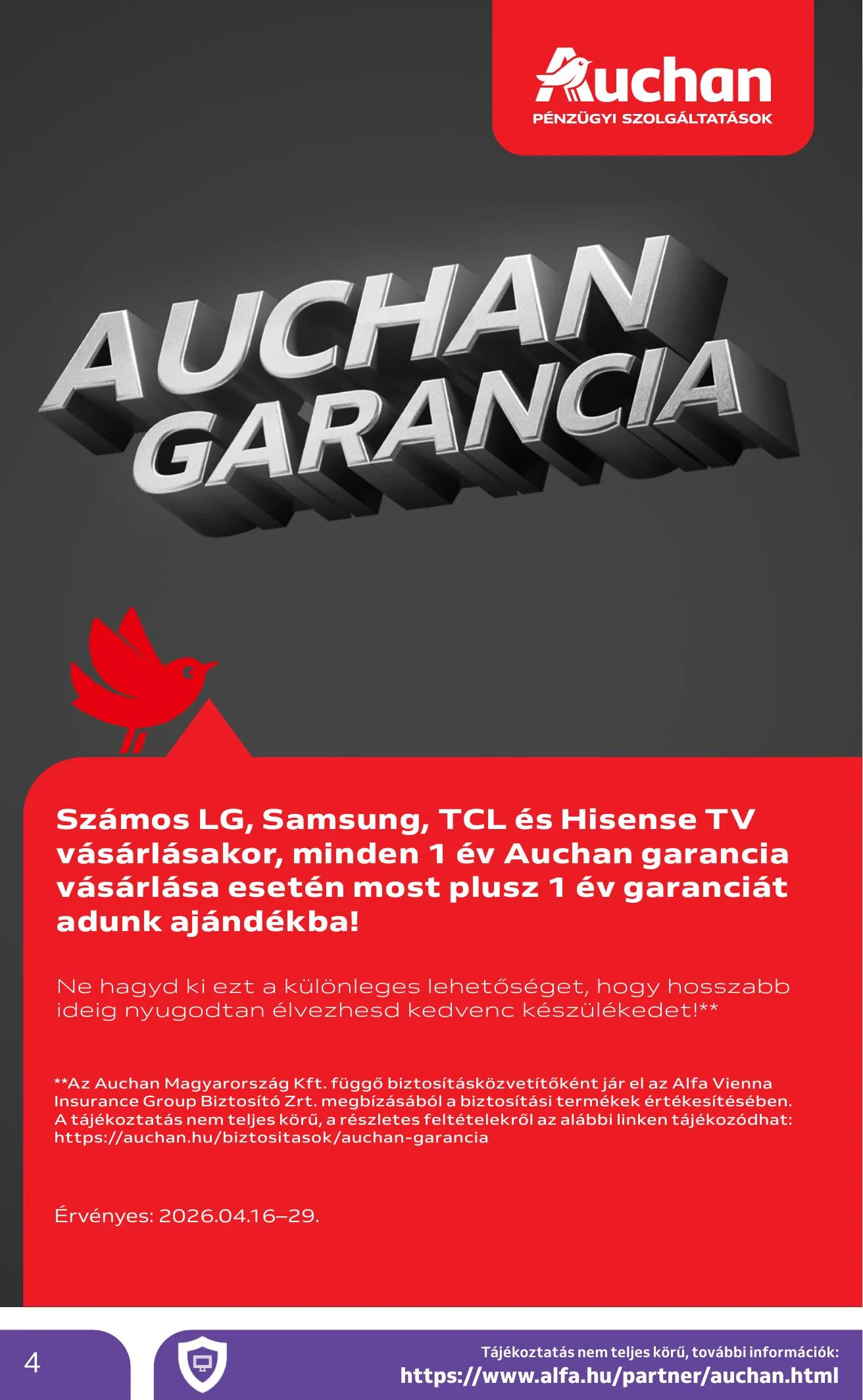 Auchan akciós újság Hipermarket Elektonikai 04.16–04.29 – 4. oldal