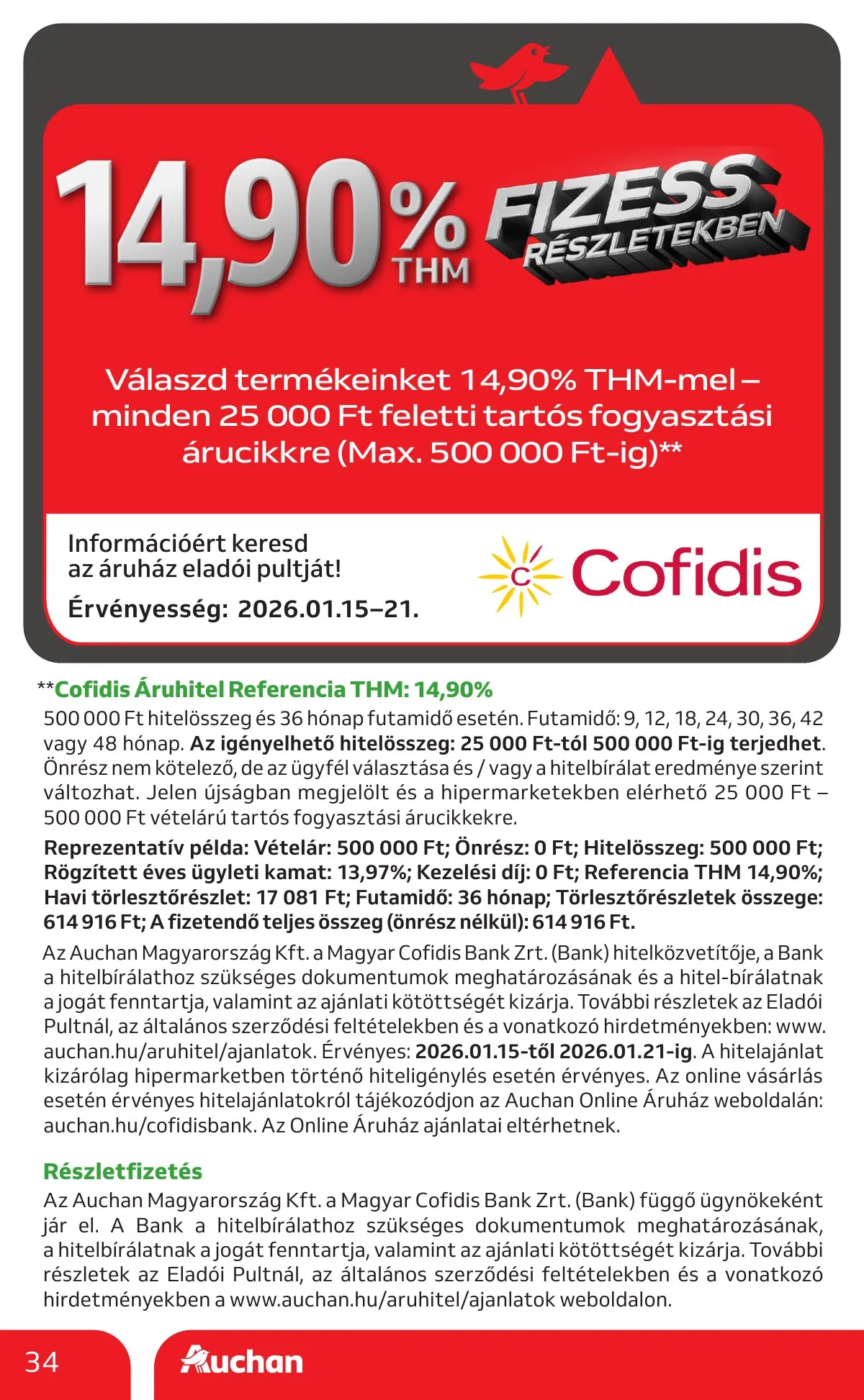 Auchan akciós újság Hipermarket Evindito 01.15–02.04 – 34. oldal