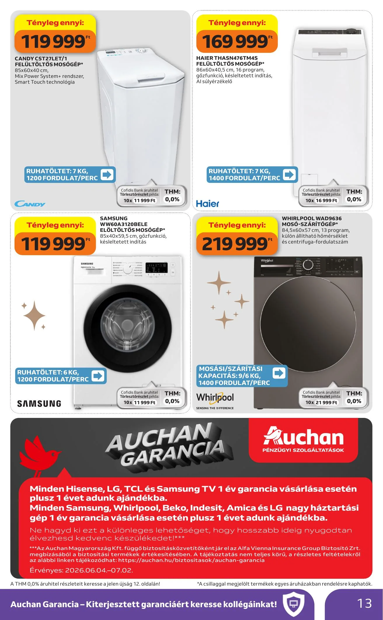 Auchan akciós újság Hipermarket Feher hetek 06.04–06.17 – 13. oldal
