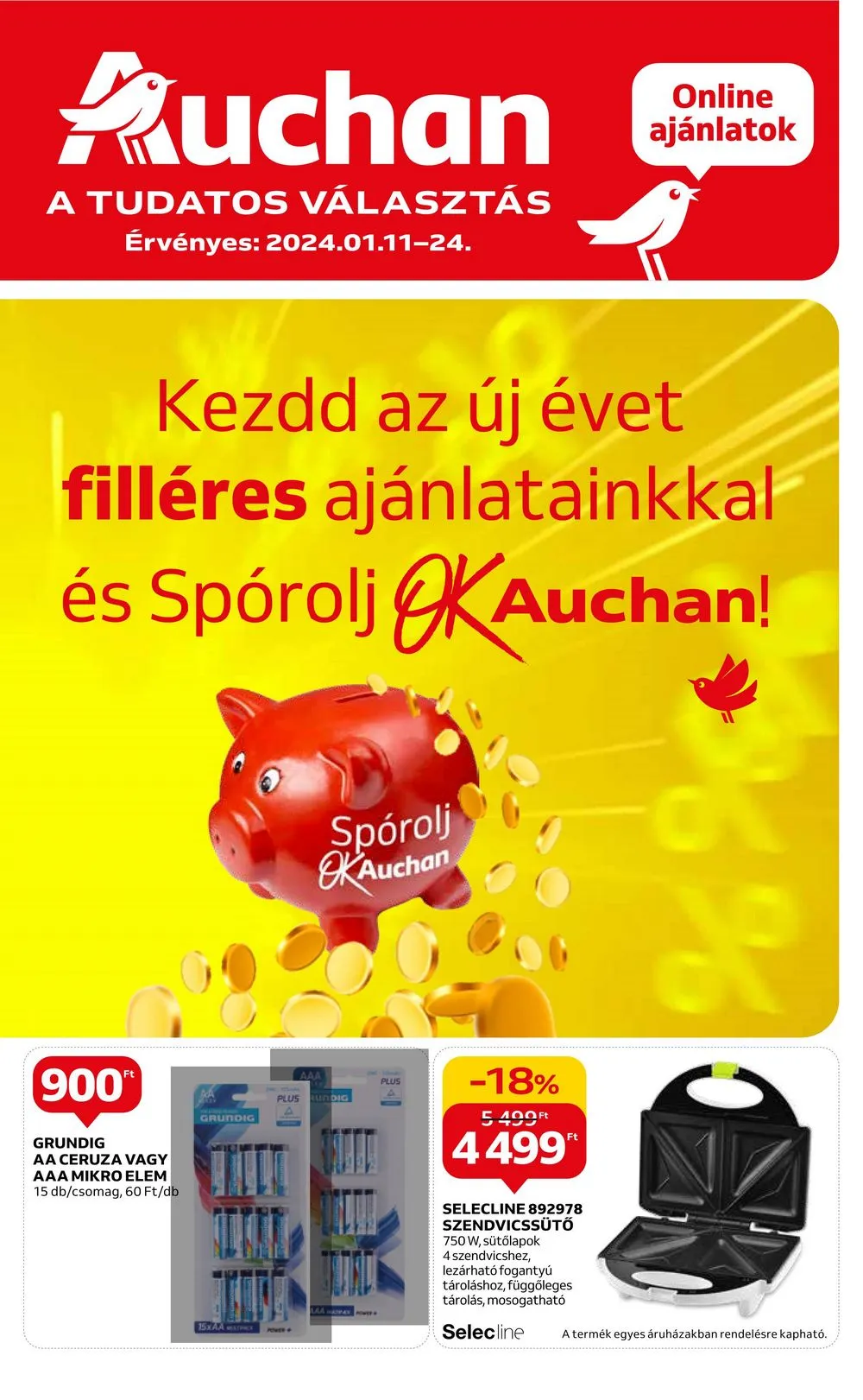 Auchan akciós újság Hipermarket filleres ajanlatok 01.11–01.24