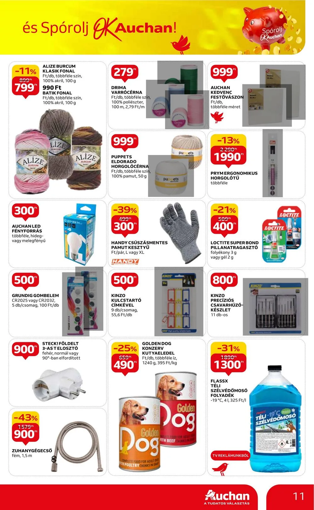 Auchan akciós újság Hipermarket filleres ajanlatok 01.11–01.24 – 11. oldal
