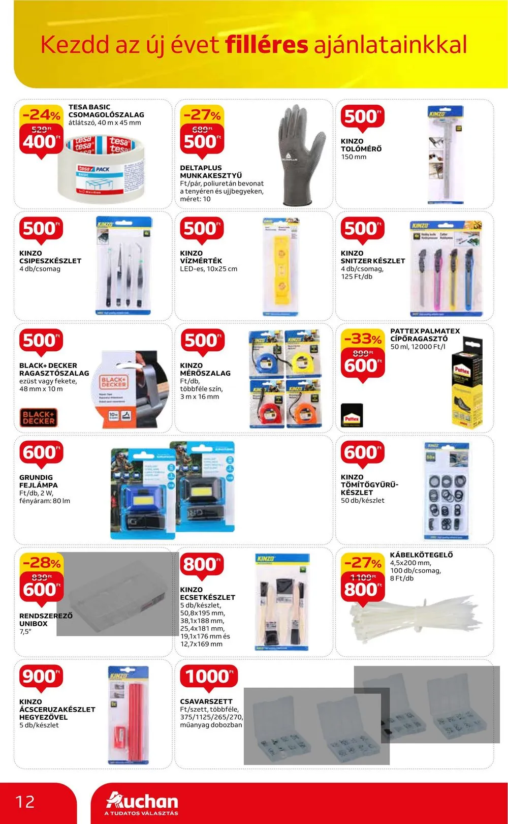 Auchan akciós újság Hipermarket filleres ajanlatok 01.11–01.24 – 12. oldal