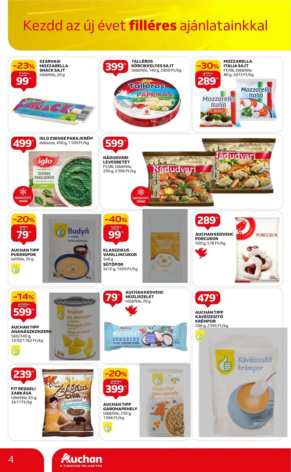 Auchan akciós újság Hipermarket filleres ajanlatok 01.11–01.24 – 4. oldal