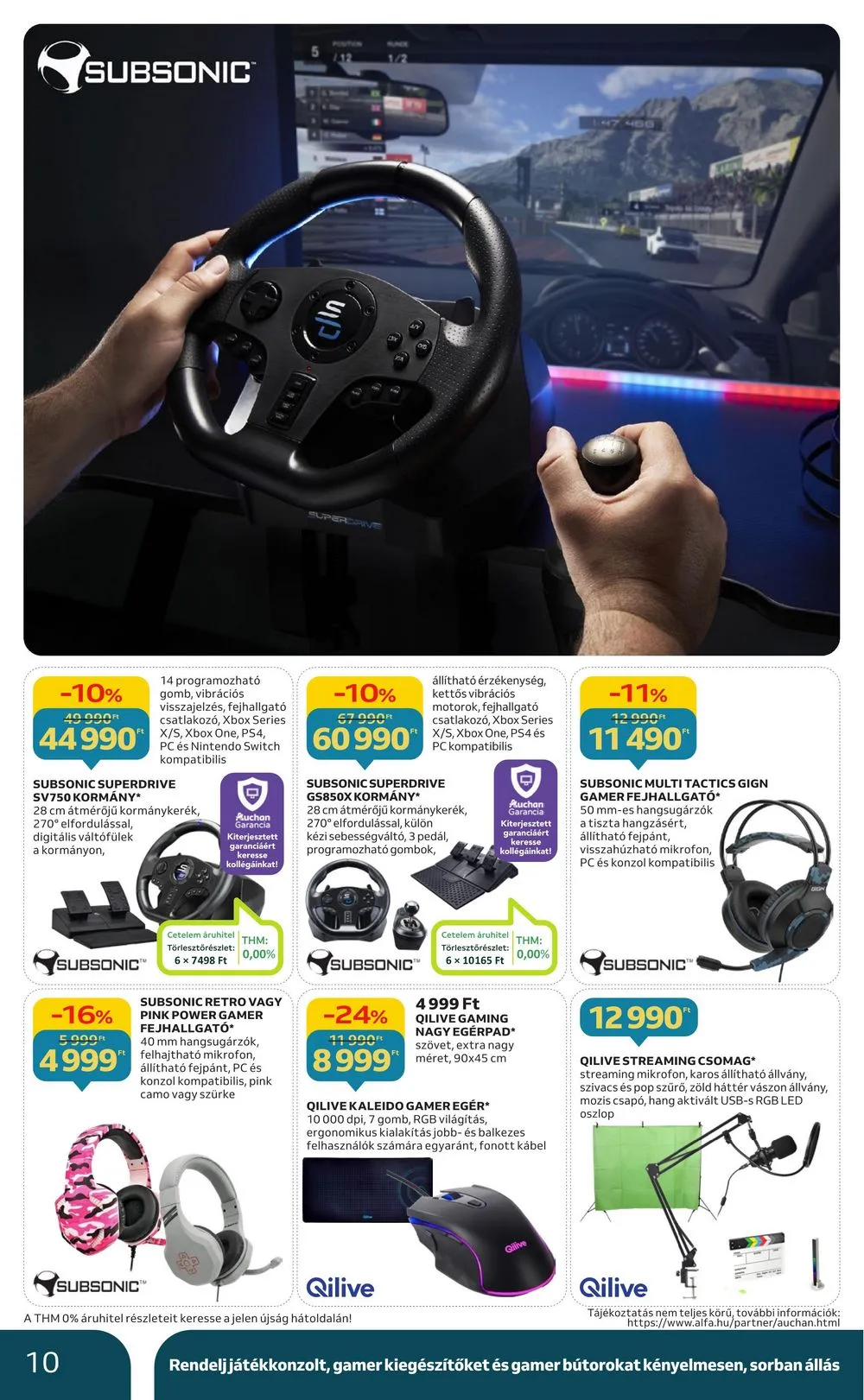 Auchan akciós újság Hipermarket gamer 11.30–12.24 – 10. oldal
