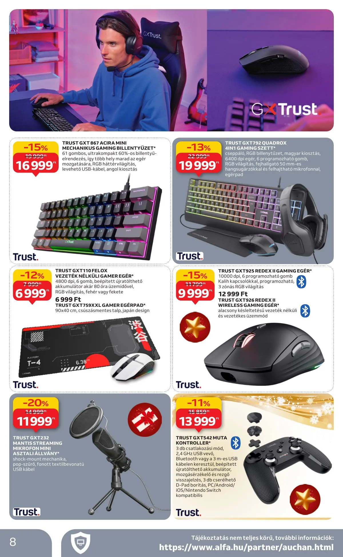 Auchan akciós újság Hipermarket Gamer 11.20–12.24 – 8. oldal