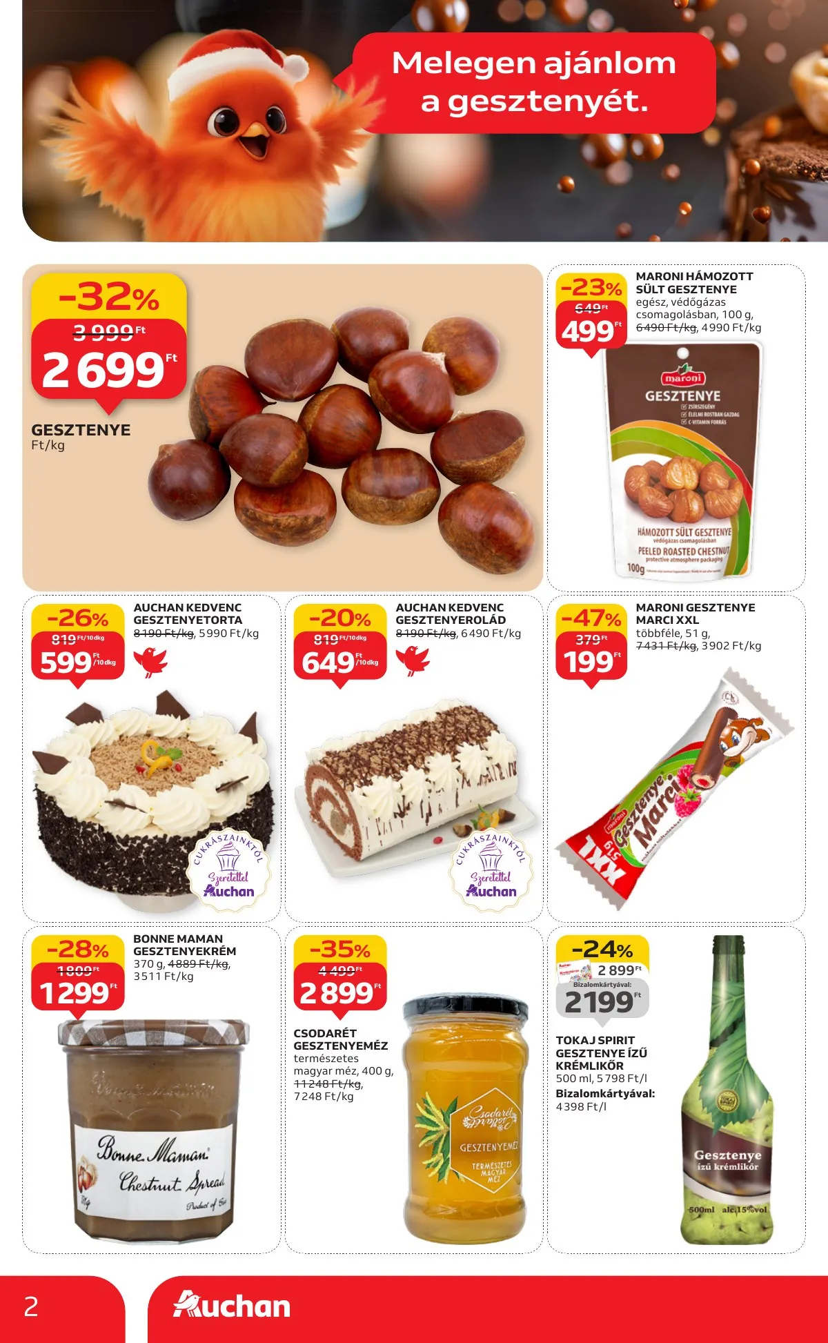 Auchan akciós újság Hipermarket gesztenye 11.06–11.19 – 2. oldal
