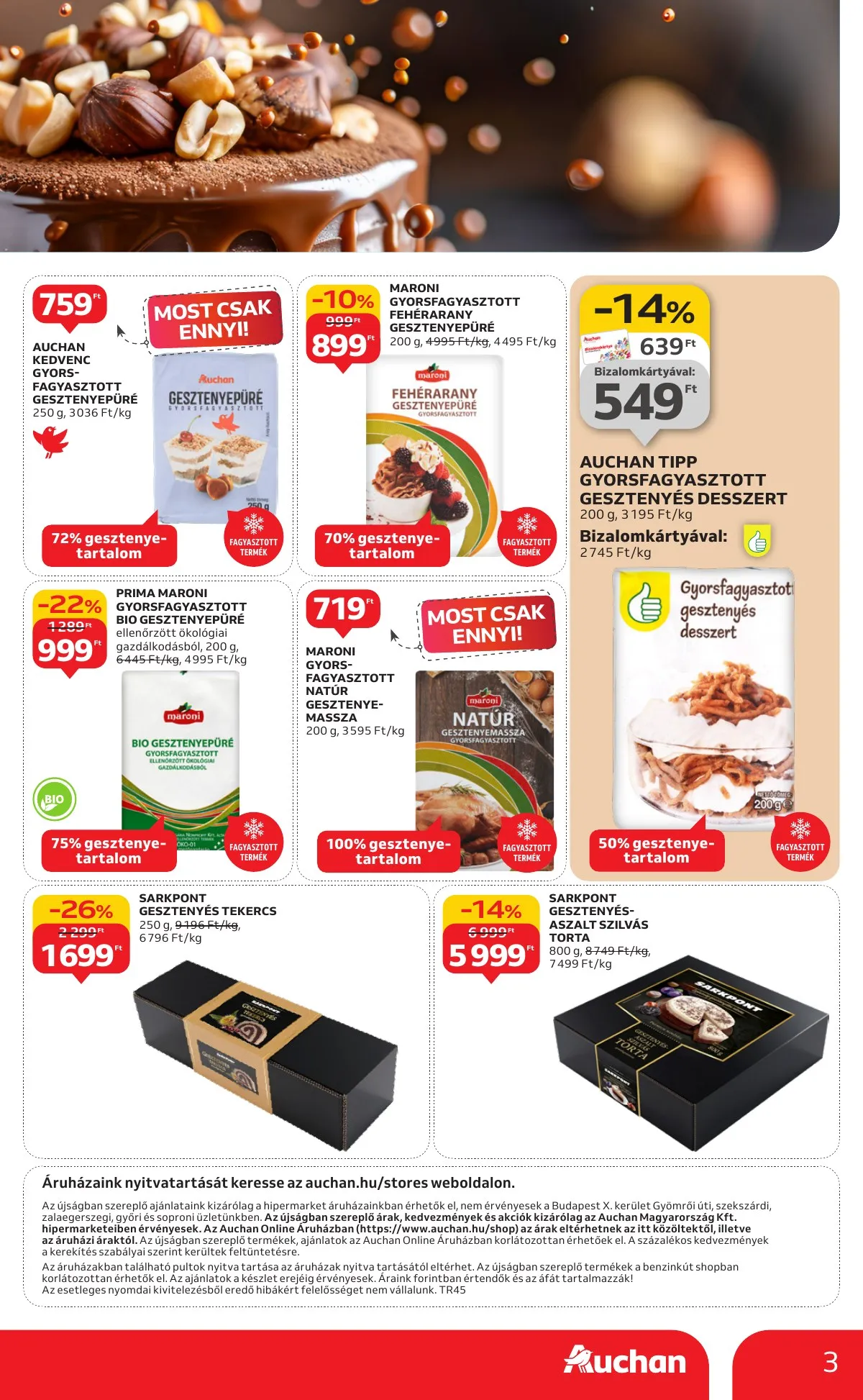Auchan akciós újság Hipermarket gesztenye 11.06–11.19 – 3. oldal