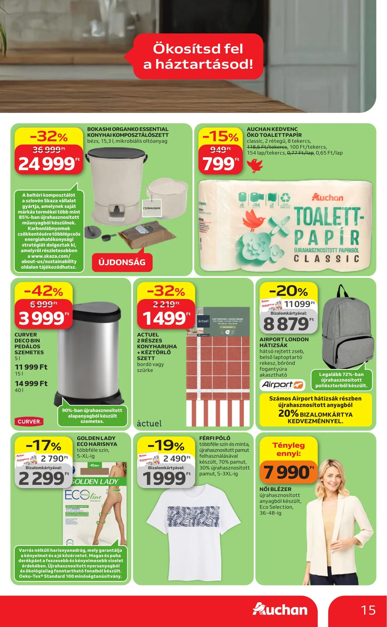 Auchan akciós újság Hipermarket Green week 04.23–05.06 – 15. oldal