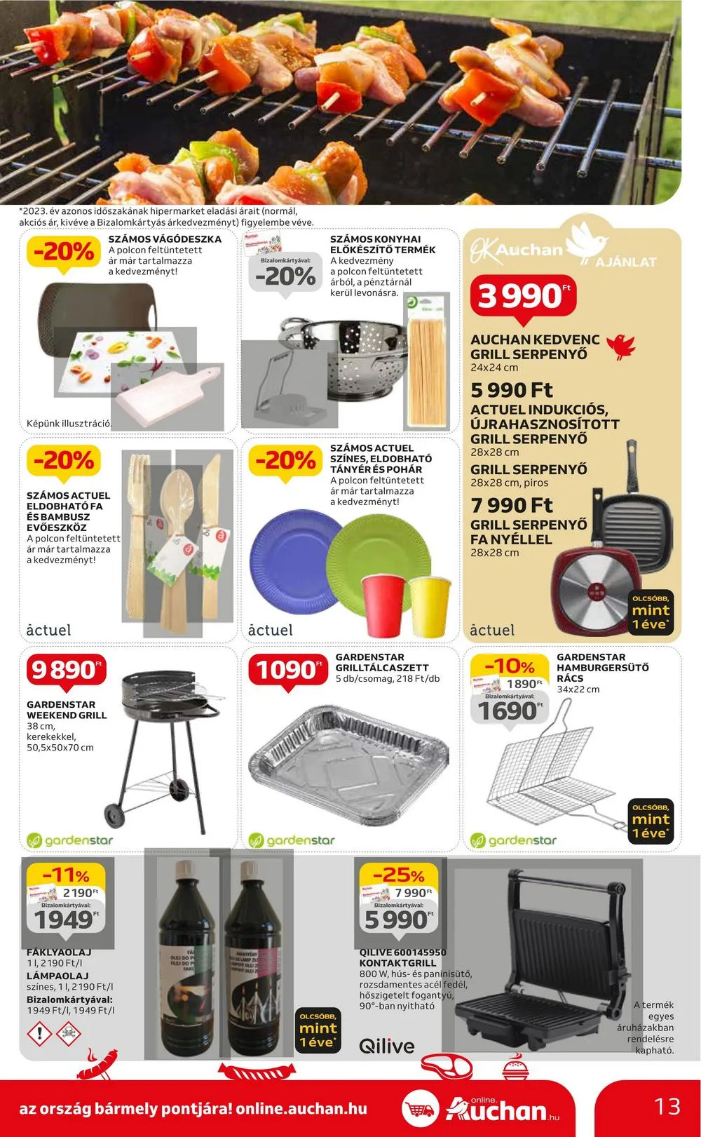 Auchan akciós újság Hipermarket Grill és muszaki 06.06–06.19 – 13. oldal