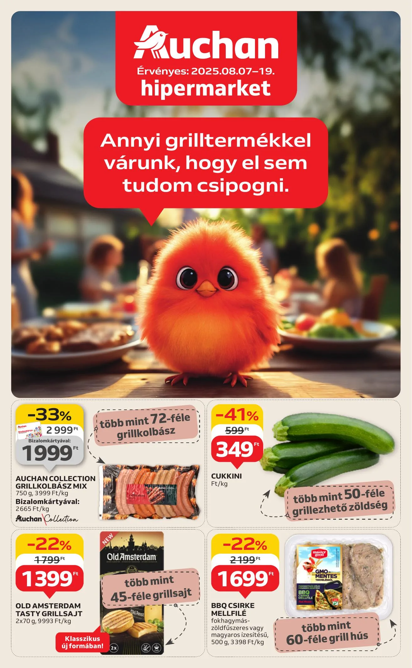 Auchan akciós újság Hipermarket Grill 08.07–08.19