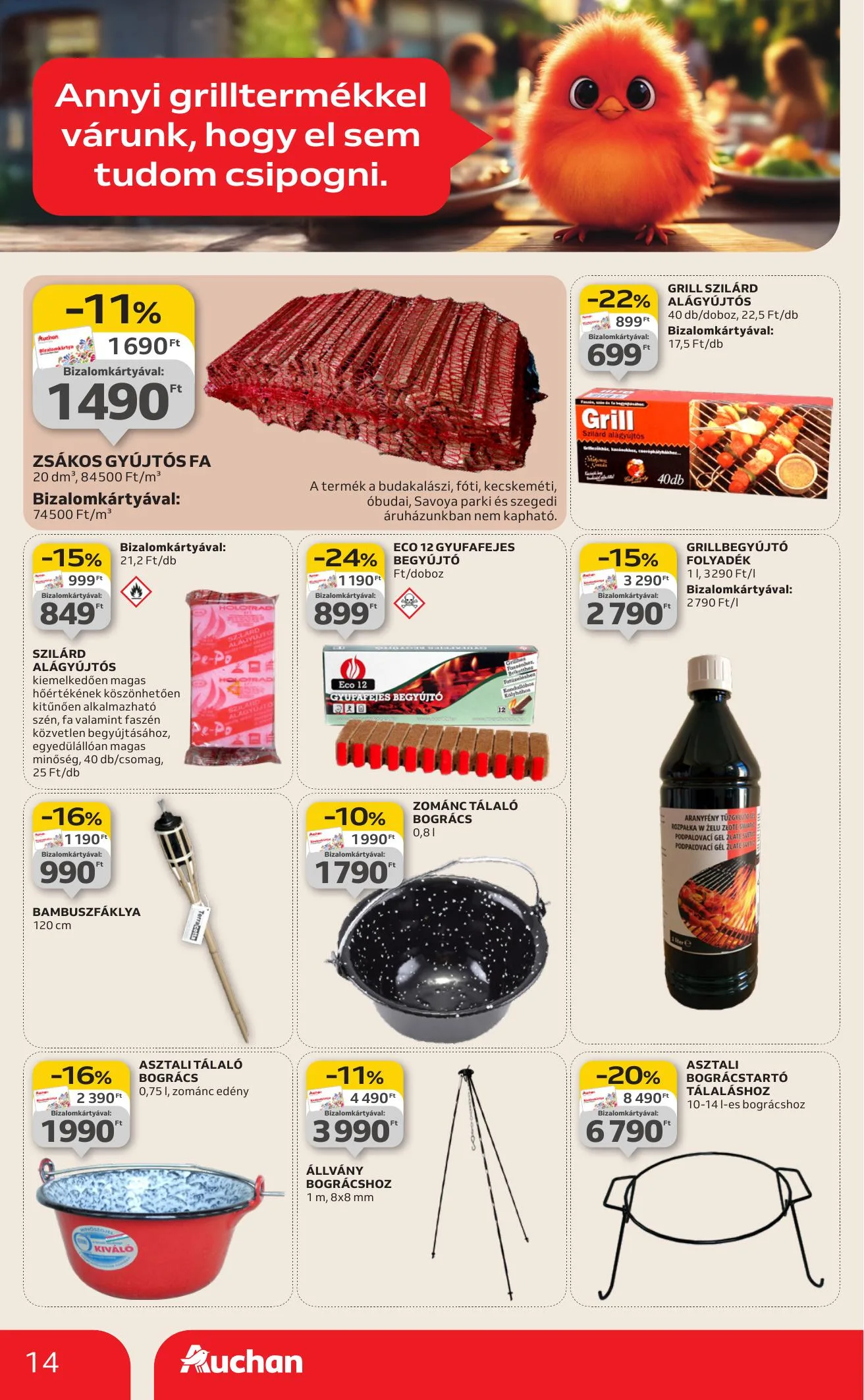 Auchan akciós újság Hipermarket Grill 08.07–08.19 – 14. oldal