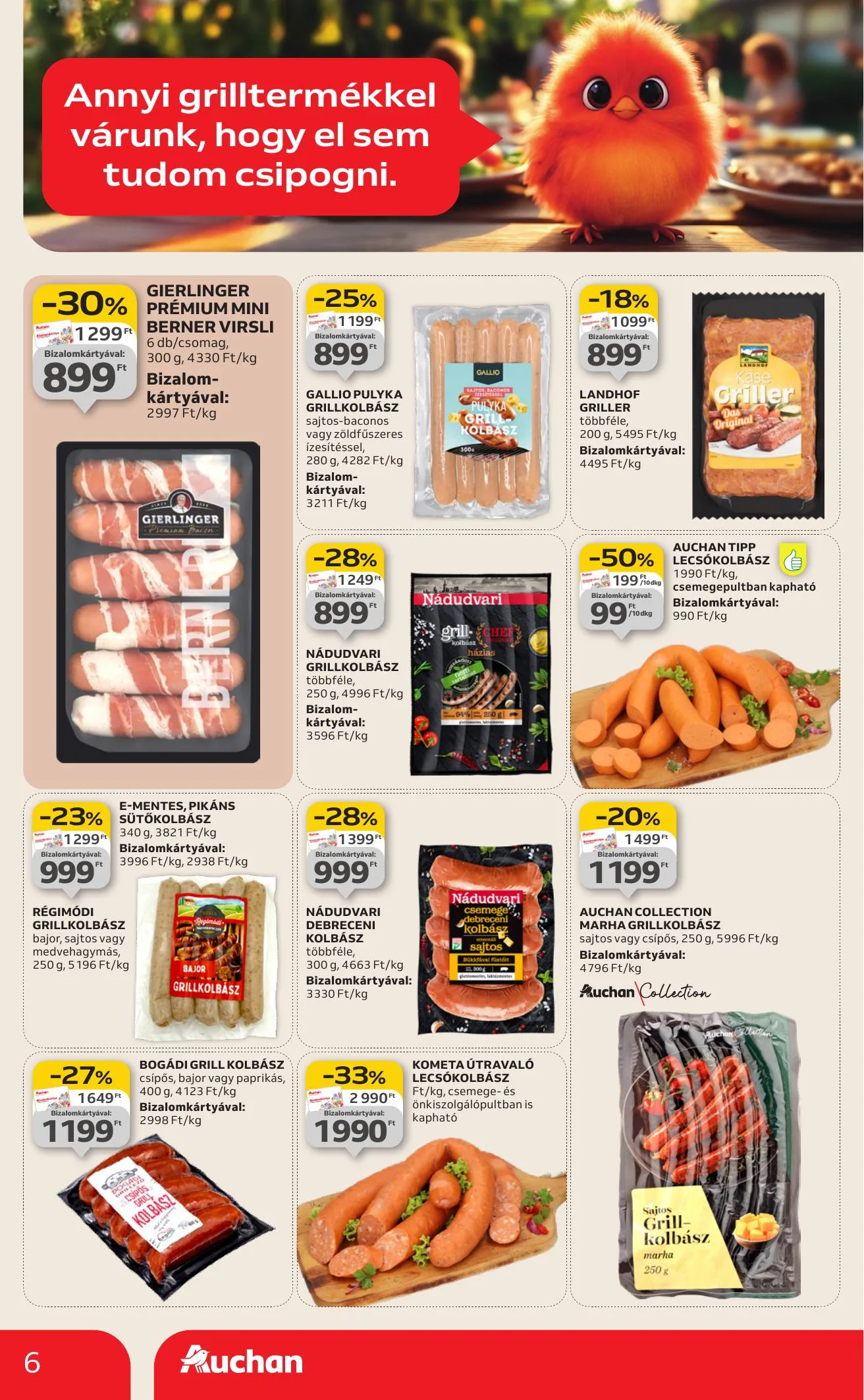 Auchan akciós újság Hipermarket Grill 08.07–08.19 – 6. oldal