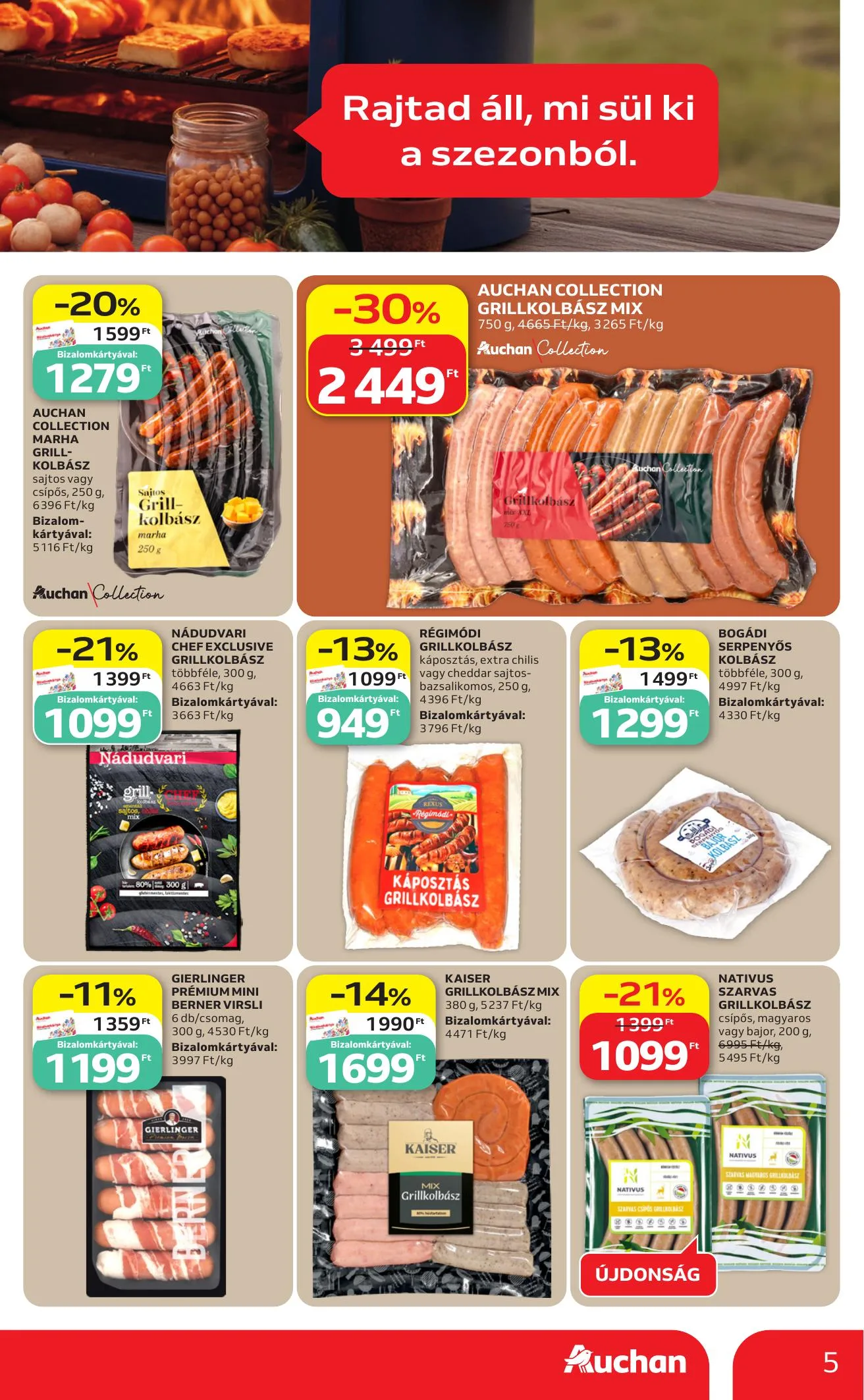 Auchan akciós újság Hipermarket Grill 06.25–07.08 – 5. oldal