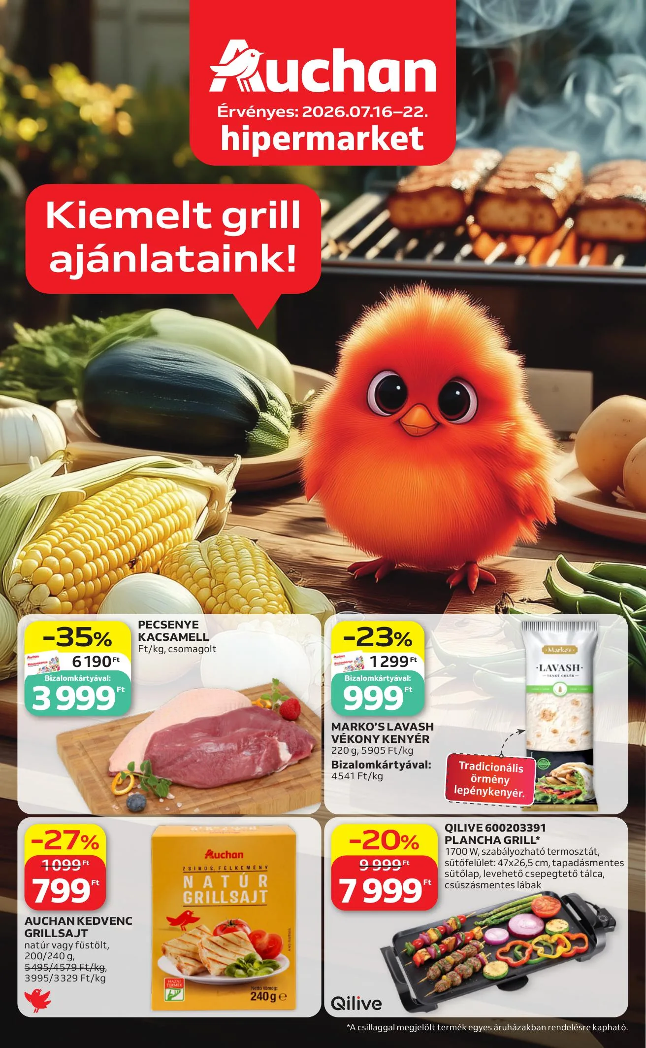 Auchan akciós újság Hipermarket Grill 07.16–07.22