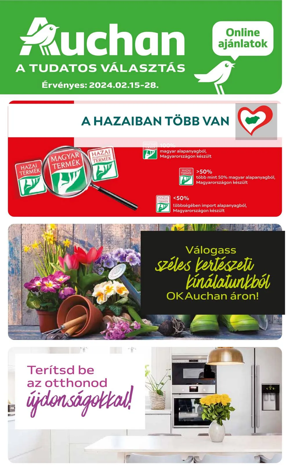 Auchan akciós újság Hipermarket hazai és otthon 02.15–02.28