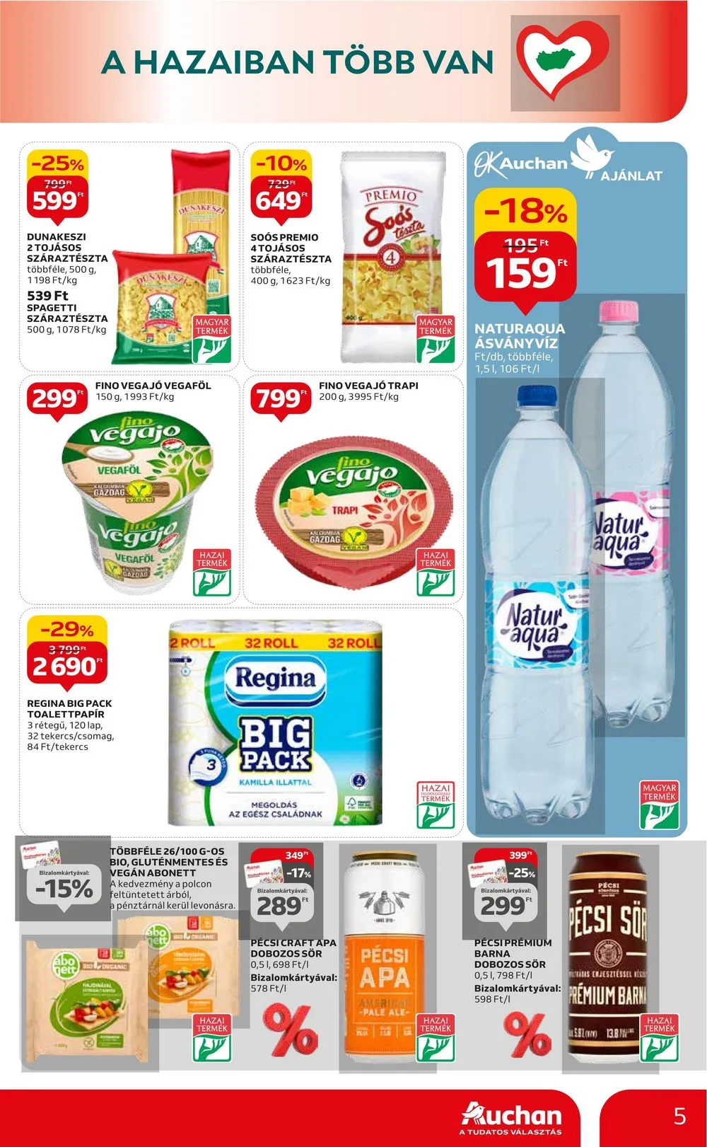 Auchan akciós újság Hipermarket hazai és otthon 02.15–02.28 – 5. oldal