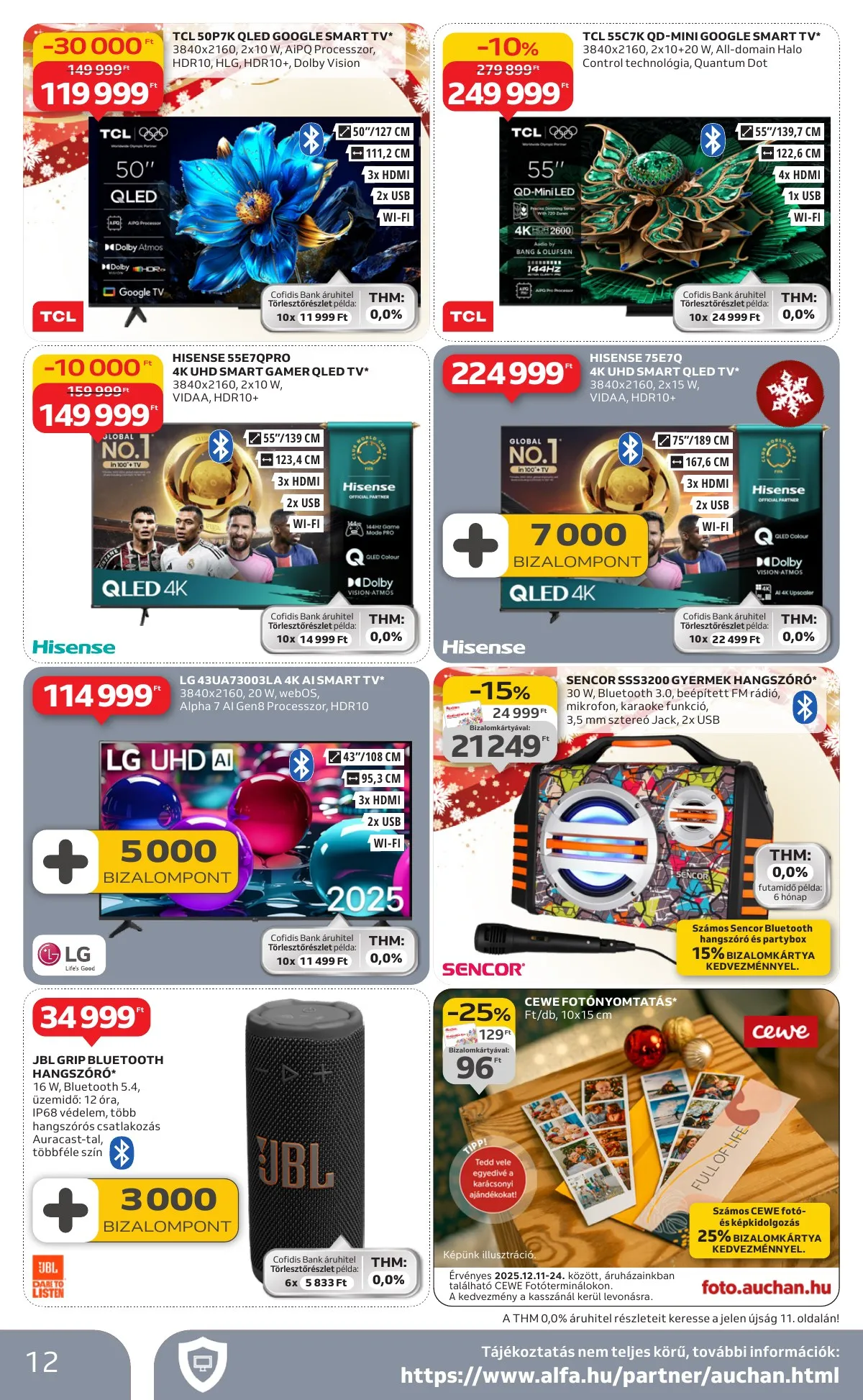 Auchan akciós újság Hipermarket Haztartasi Elektronika 12.11–12.24 – 12. oldal