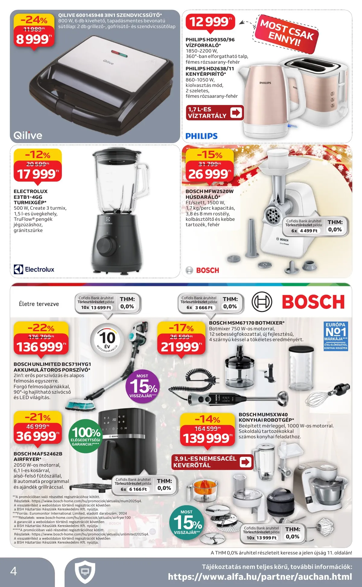Auchan akciós újság Hipermarket Haztartasi Elektronika 12.11–12.24 – 4. oldal