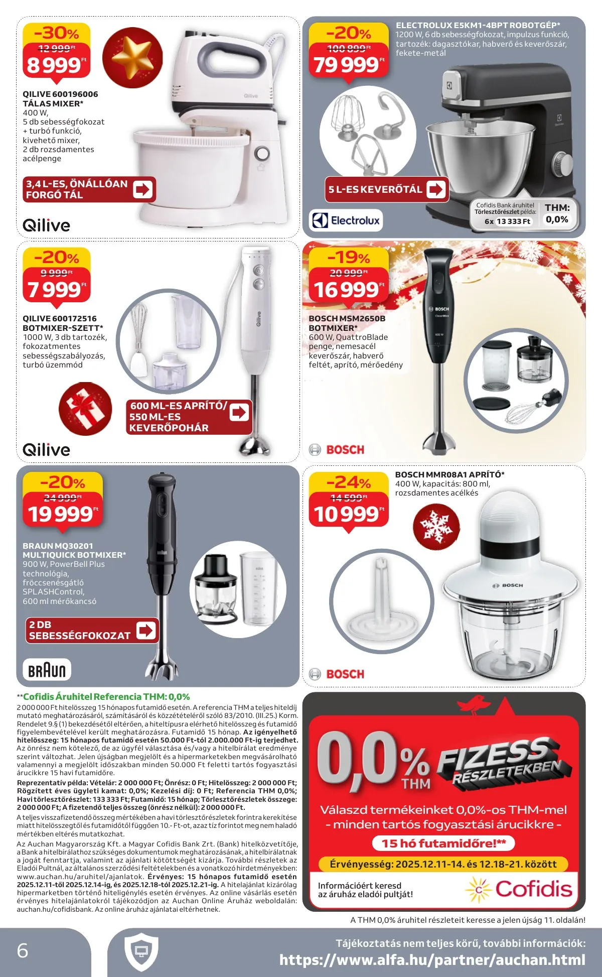 Auchan akciós újság Hipermarket Haztartasi Elektronika 12.11–12.24 – 6. oldal