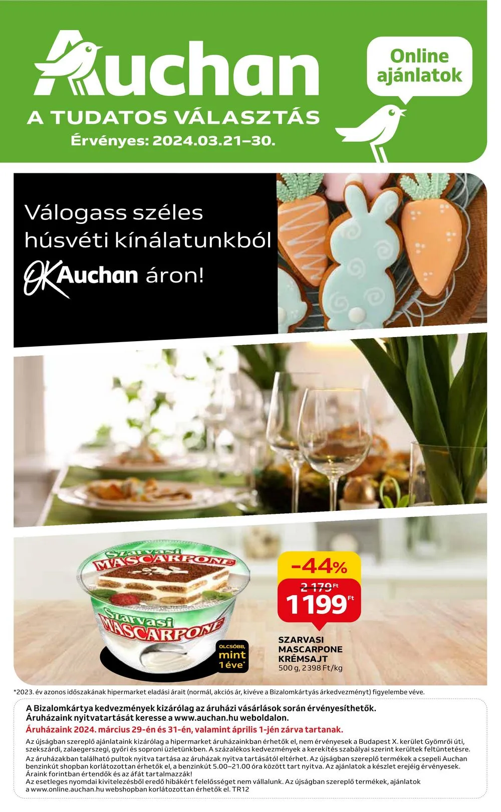 Auchan akciós újság Hipermarket húsvét 03.21–03.30