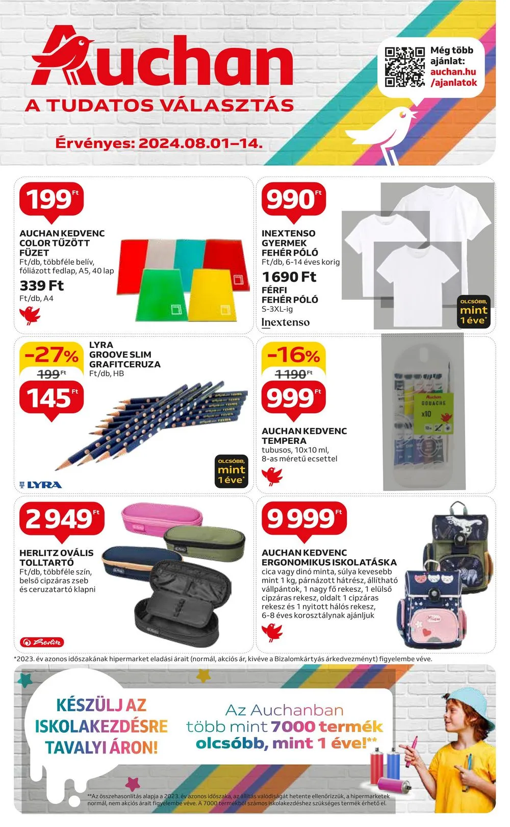 Auchan akciós újság Hipermarket Iskola kezdes 08.01–08.14