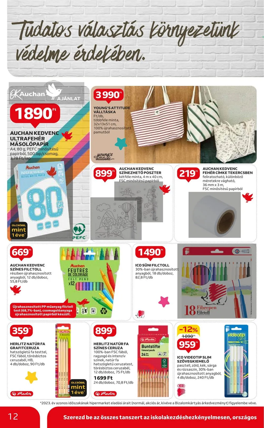 Auchan akciós újság Hipermarket Iskola kezdes 08.01–08.14 – 12. oldal