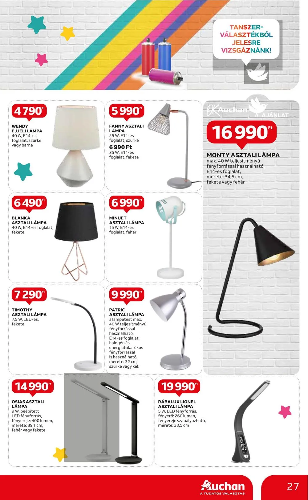 Auchan akciós újság Hipermarket Iskola kezdes 08.01–08.14 – 27. oldal