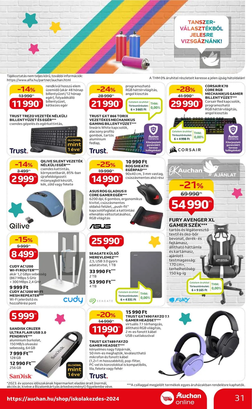 Auchan akciós újság Hipermarket Iskola kezdes 08.01–08.14 – 31. oldal