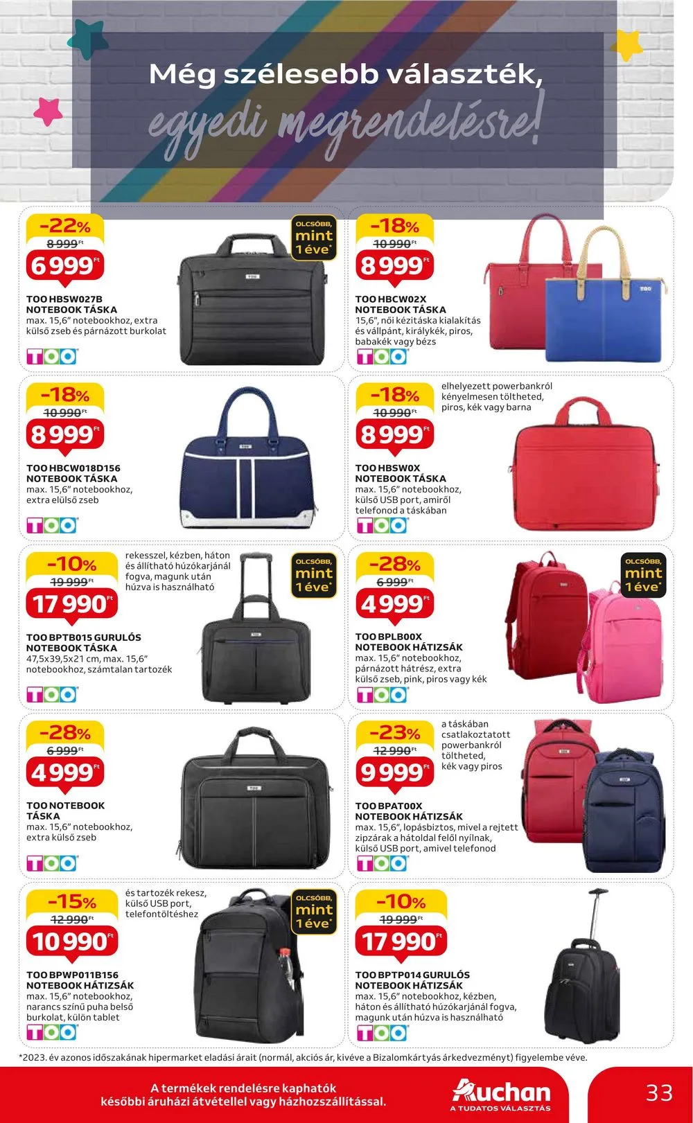 Auchan akciós újság Hipermarket Iskola kezdes 08.01–08.14 – 33. oldal