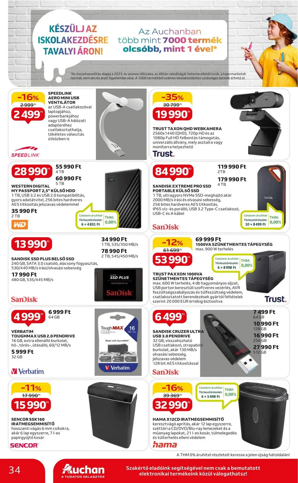 Auchan akciós újság Hipermarket Iskola kezdes 08.01–08.14 – 34. oldal