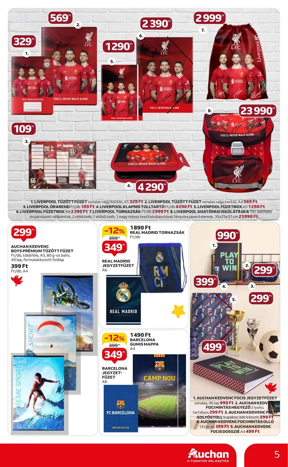 Auchan akciós újság Hipermarket Iskola kezdes 08.01–08.14 – 5. oldal