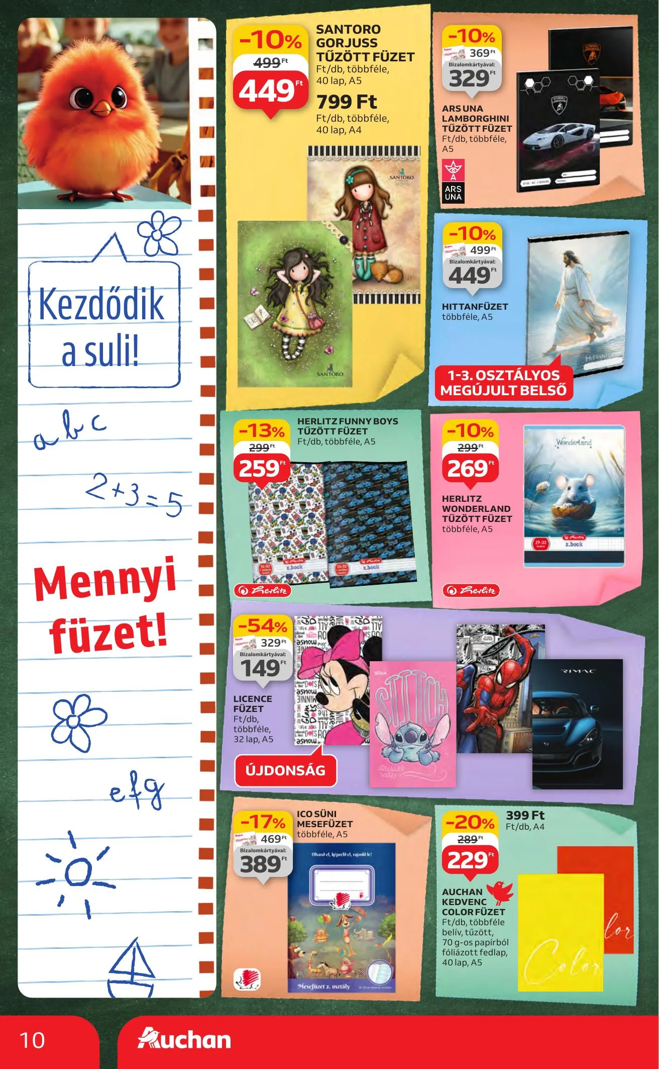 Auchan akciós újság Hipermarket iskolakezdés 07.24–08.06 – 10. oldal