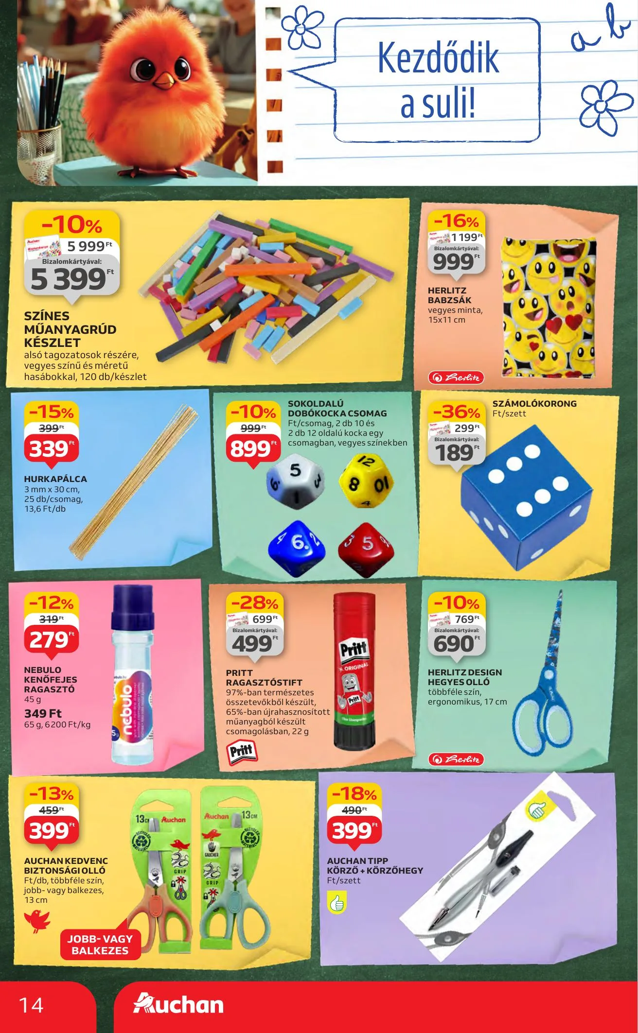 Auchan akciós újság Hipermarket iskolakezdés 07.24–08.06 – 14. oldal