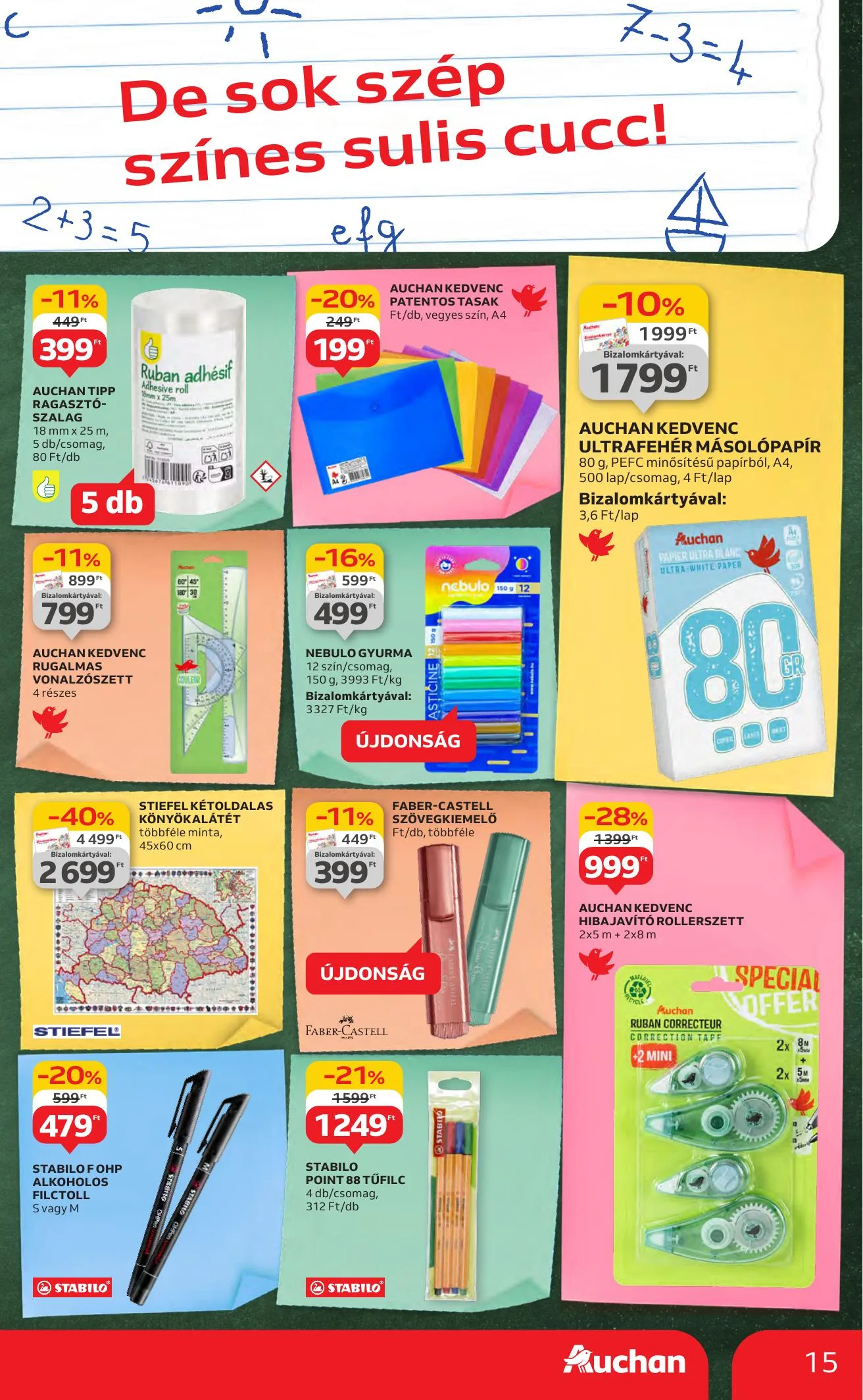 Auchan akciós újság Hipermarket iskolakezdés 07.24–08.06 – 15. oldal