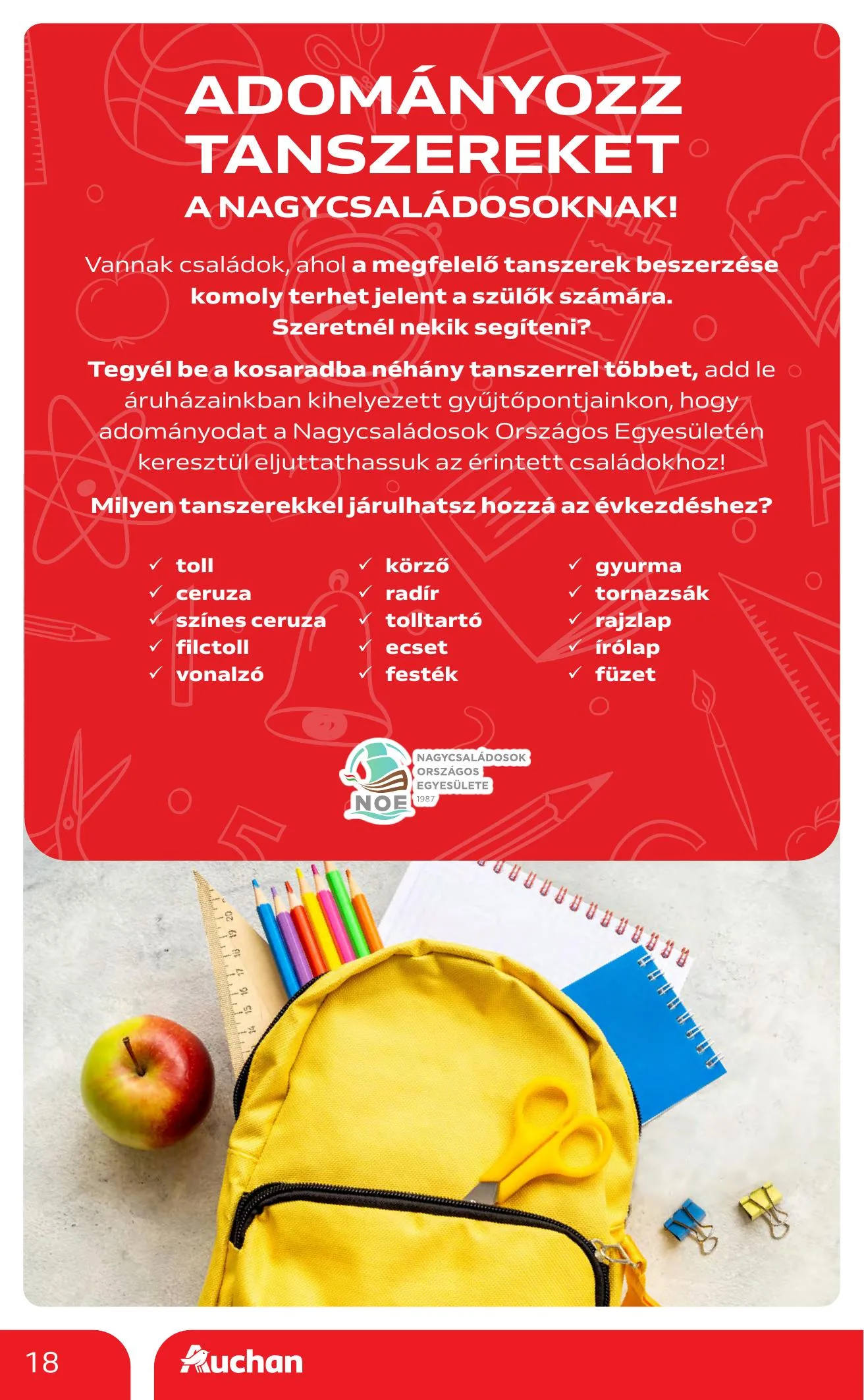 Auchan akciós újság Hipermarket iskolakezdés 07.24–08.06 – 18. oldal