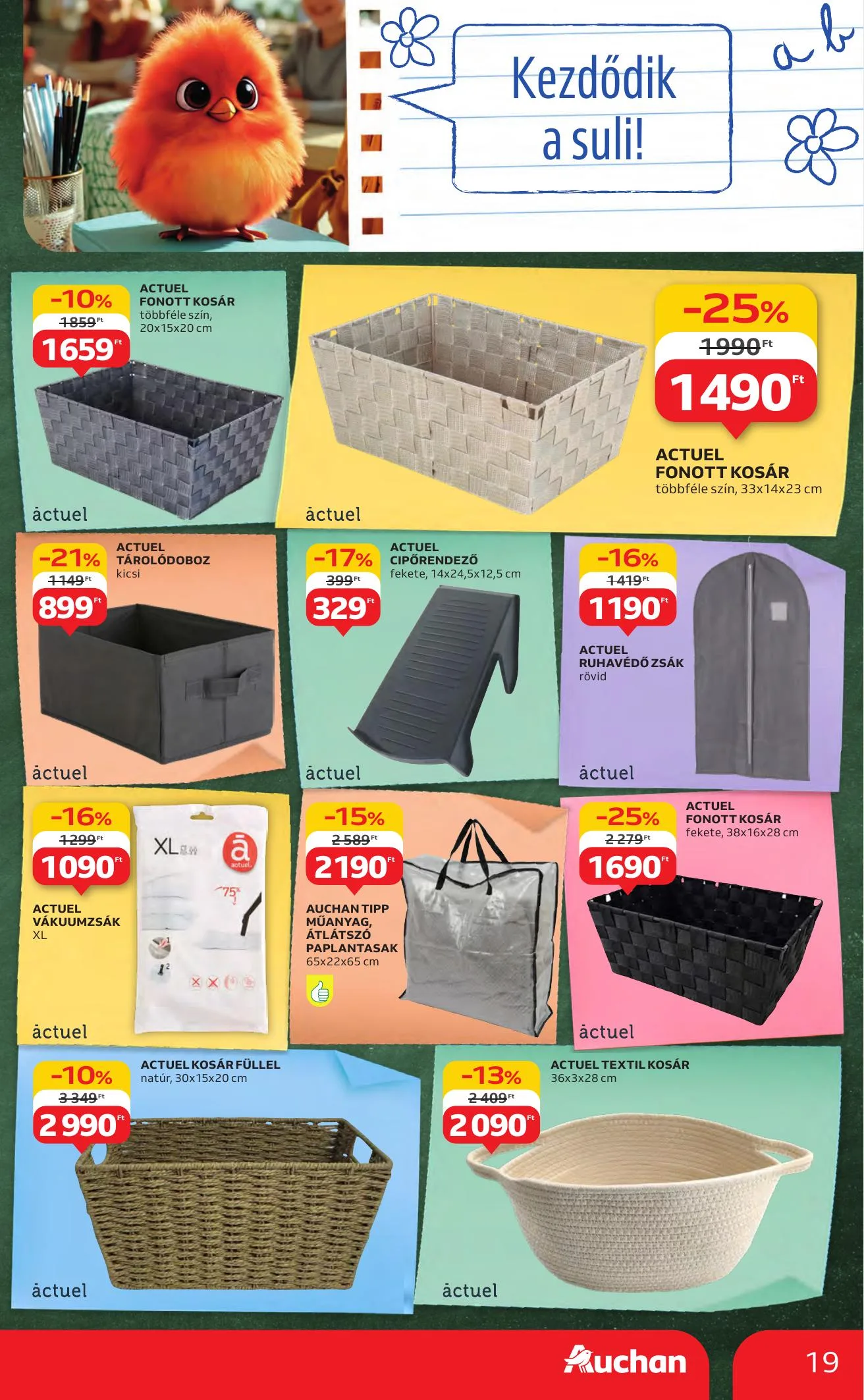 Auchan akciós újság Hipermarket iskolakezdés 07.24–08.06 – 19. oldal