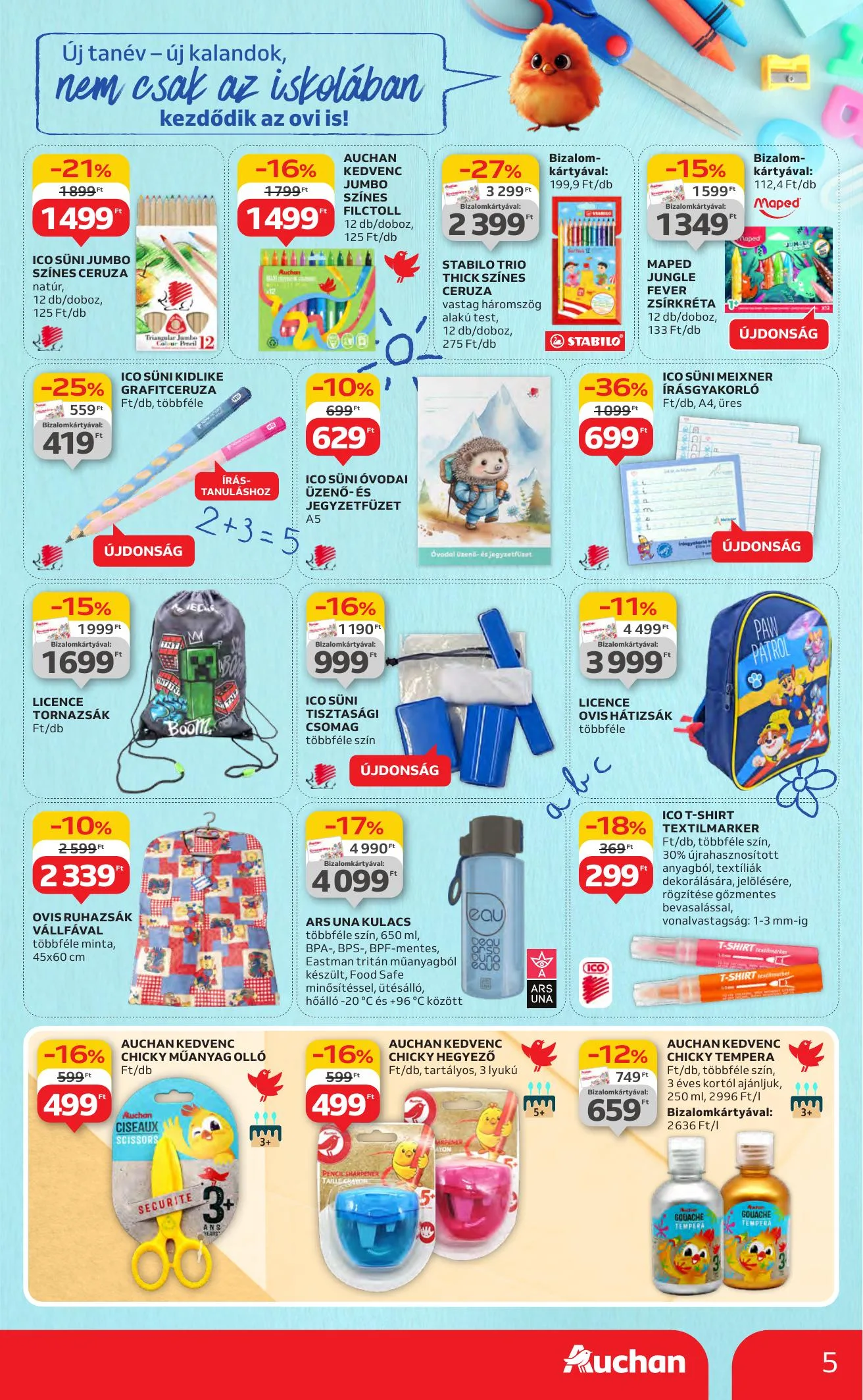 Auchan akciós újság Hipermarket iskolakezdés 07.24–08.06 – 5. oldal