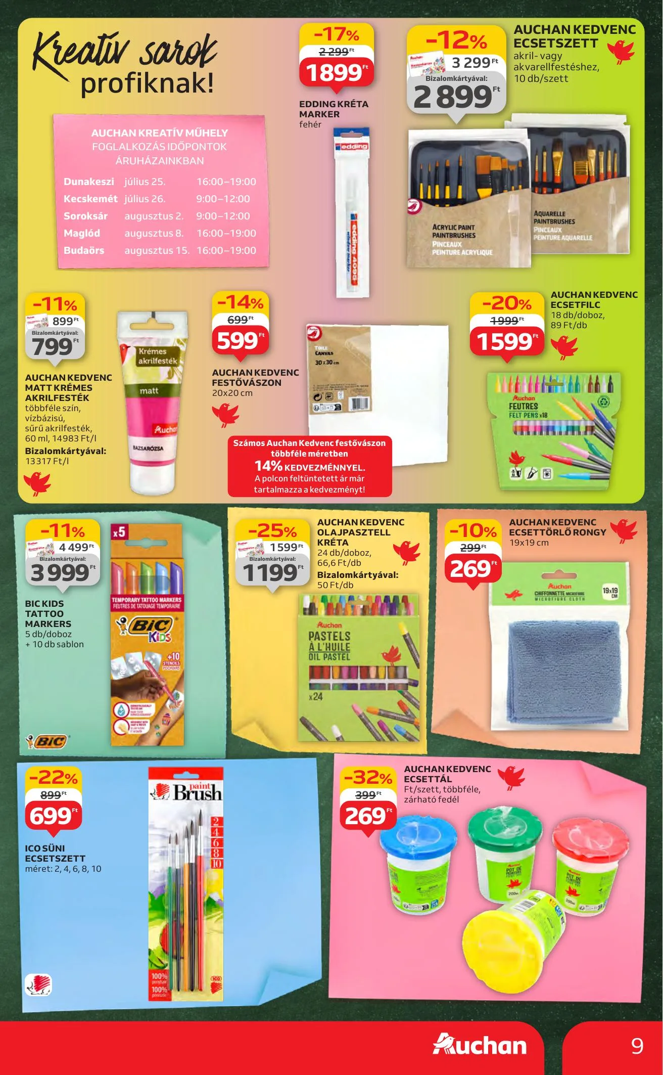 Auchan akciós újság Hipermarket iskolakezdés 07.24–08.06 – 9. oldal
