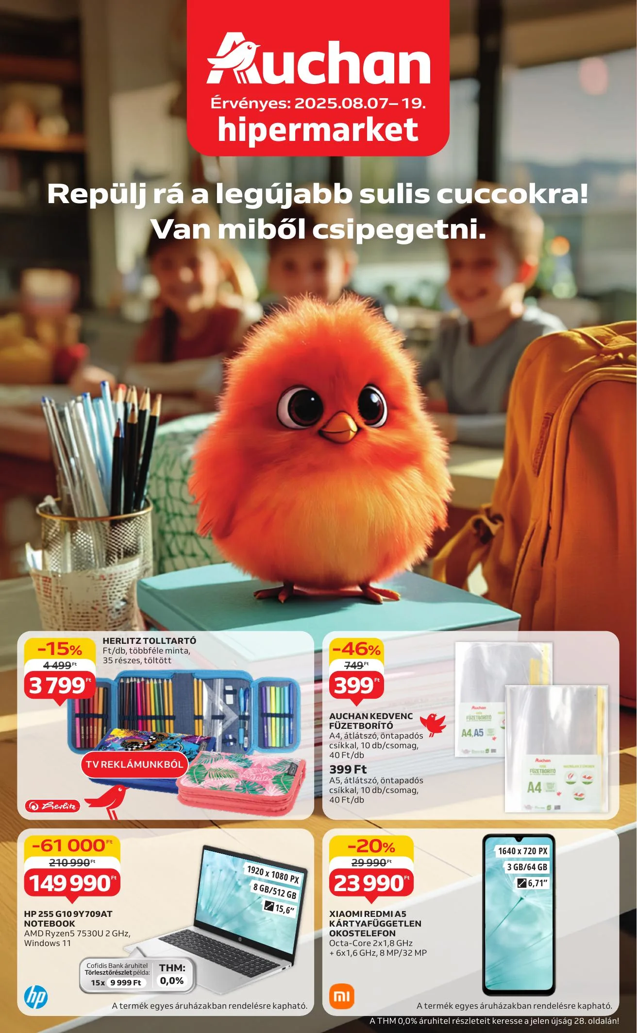 Auchan akciós újság Hipermarket iskolakezdés 08.07–08.19