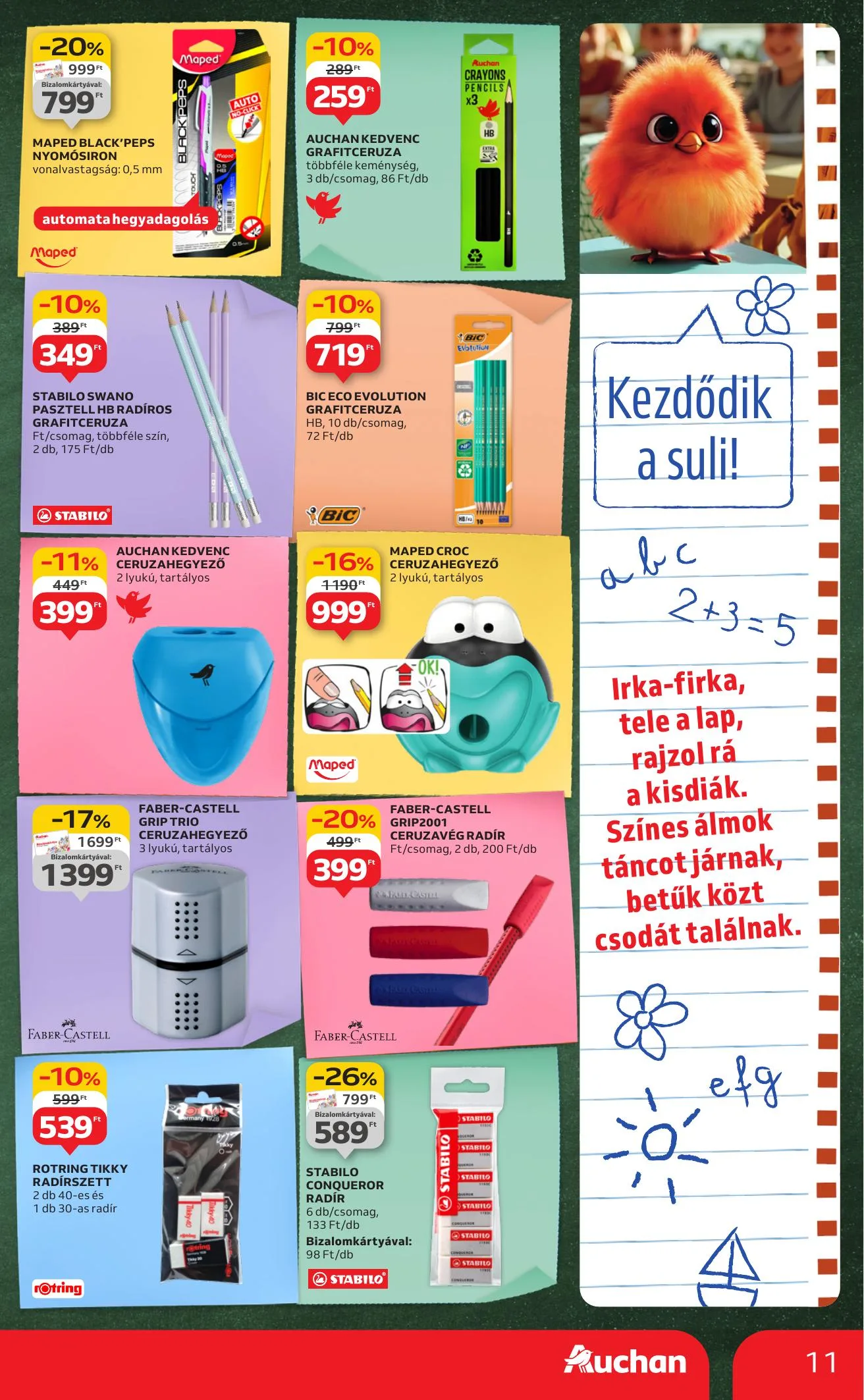 Auchan akciós újság Hipermarket iskolakezdés 08.07–08.19 – 11. oldal