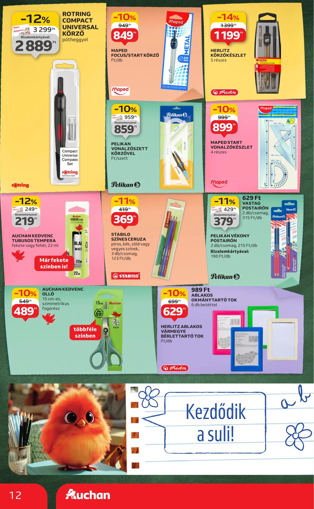 Auchan akciós újság Hipermarket iskolakezdés 08.07–08.19 – 12. oldal