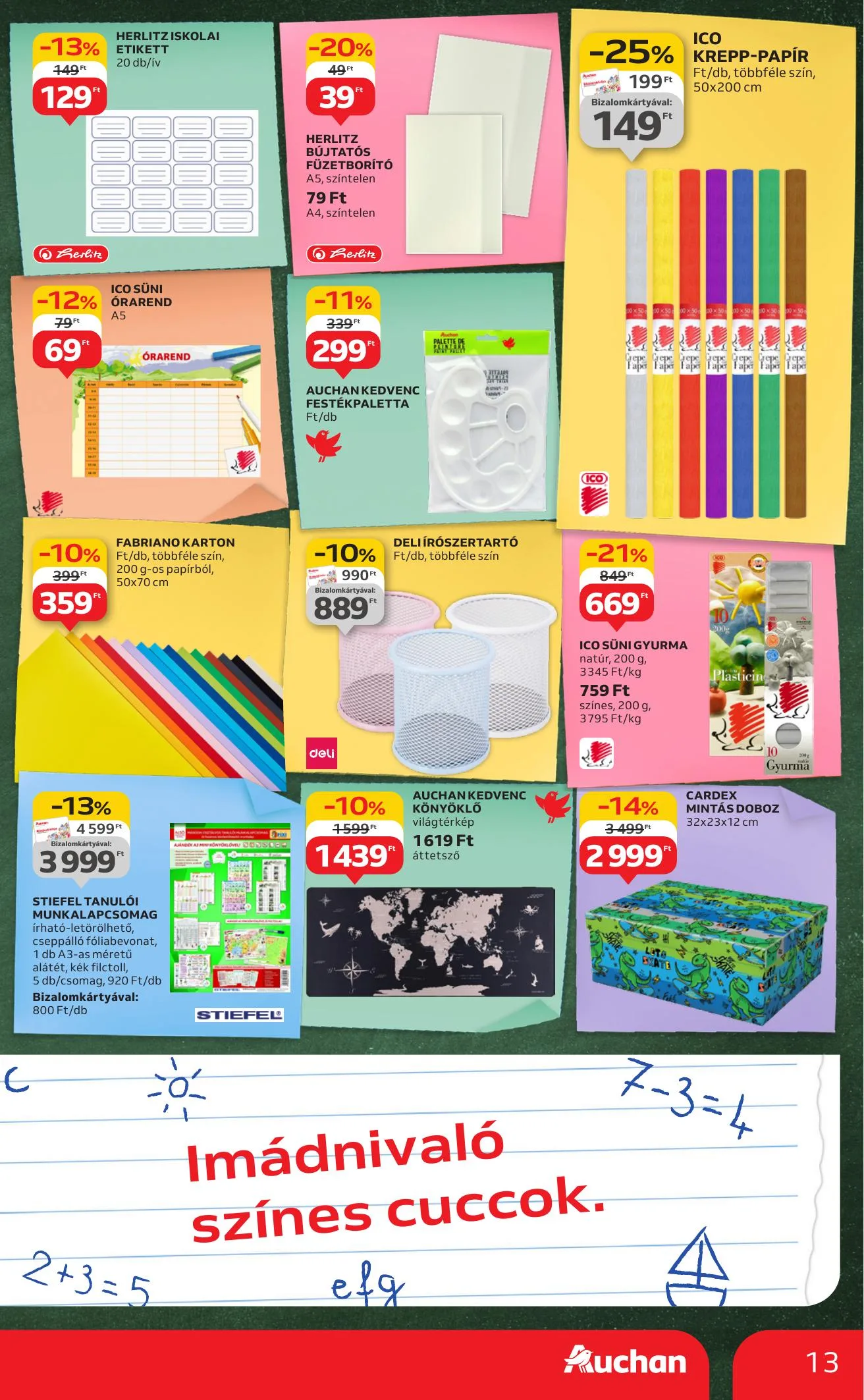 Auchan akciós újság Hipermarket iskolakezdés 08.07–08.19 – 13. oldal