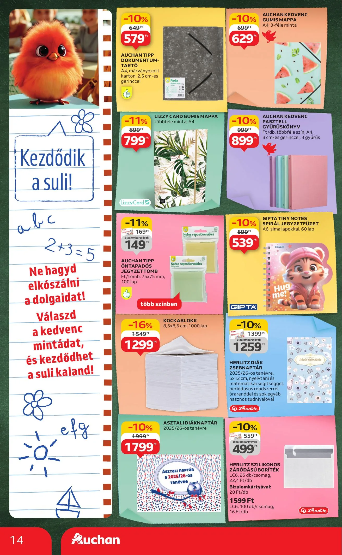 Auchan akciós újság Hipermarket iskolakezdés 08.07–08.19 – 14. oldal