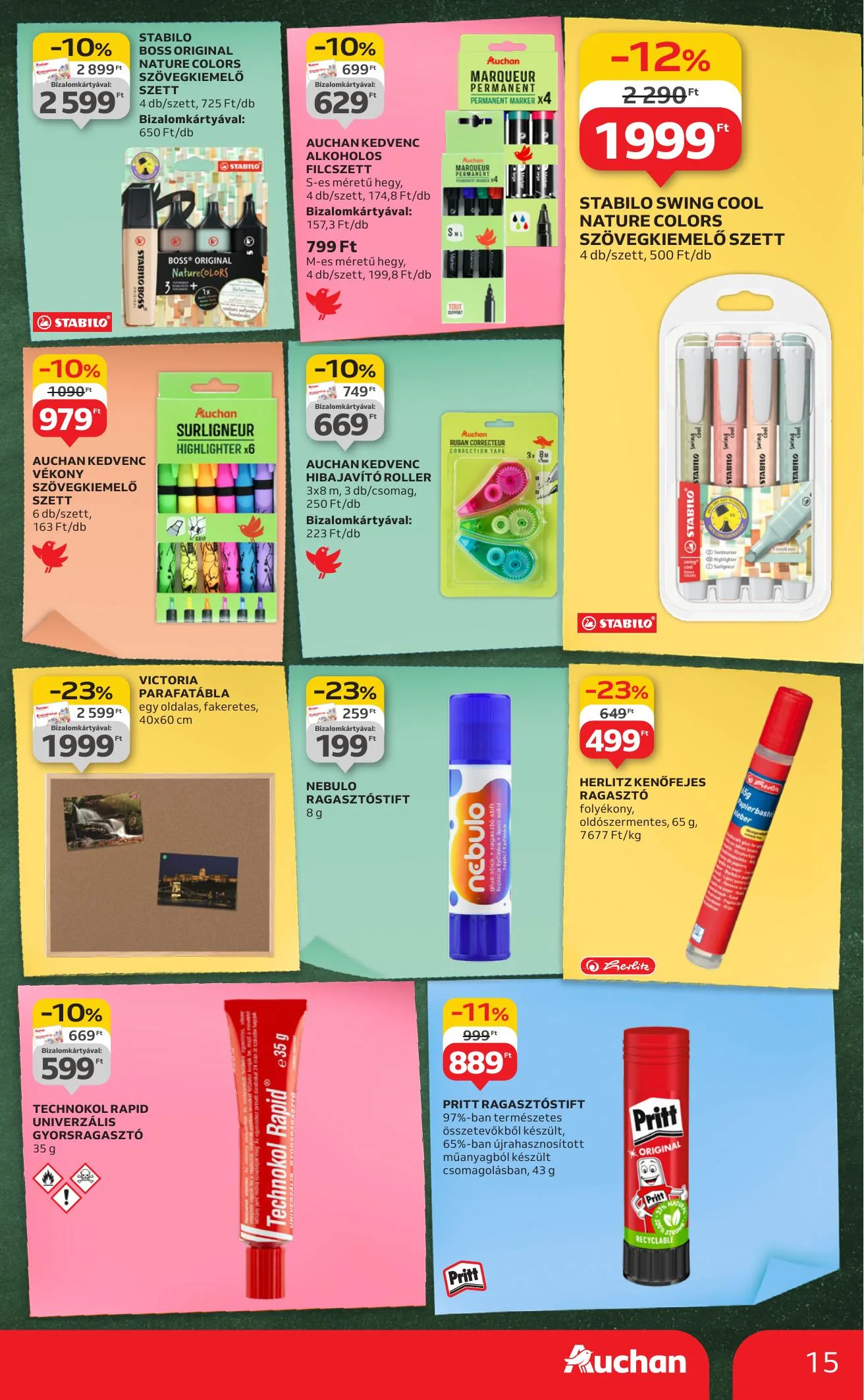 Auchan akciós újság Hipermarket iskolakezdés 08.07–08.19 – 15. oldal