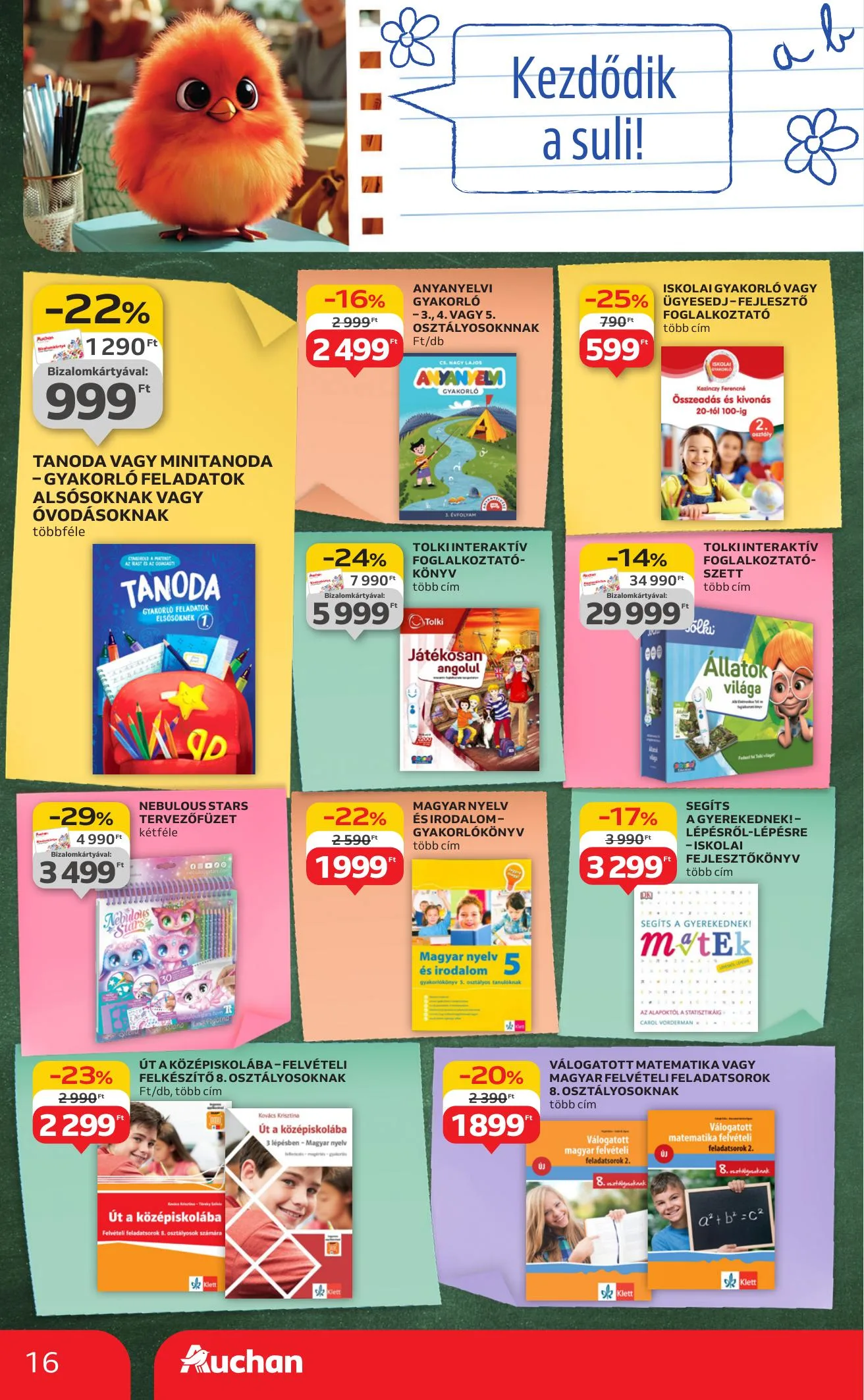 Auchan akciós újság Hipermarket iskolakezdés 08.07–08.19 – 16. oldal