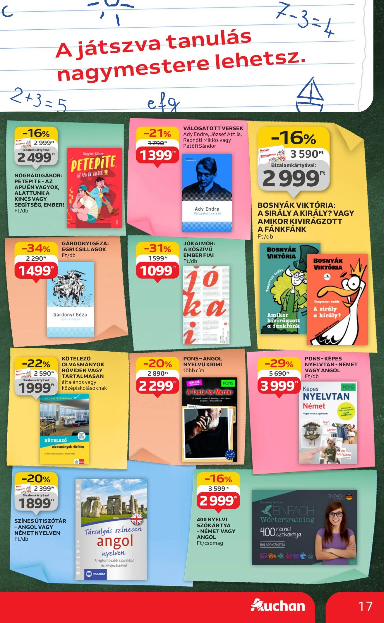 Auchan akciós újság Hipermarket iskolakezdés 08.07–08.19 – 17. oldal