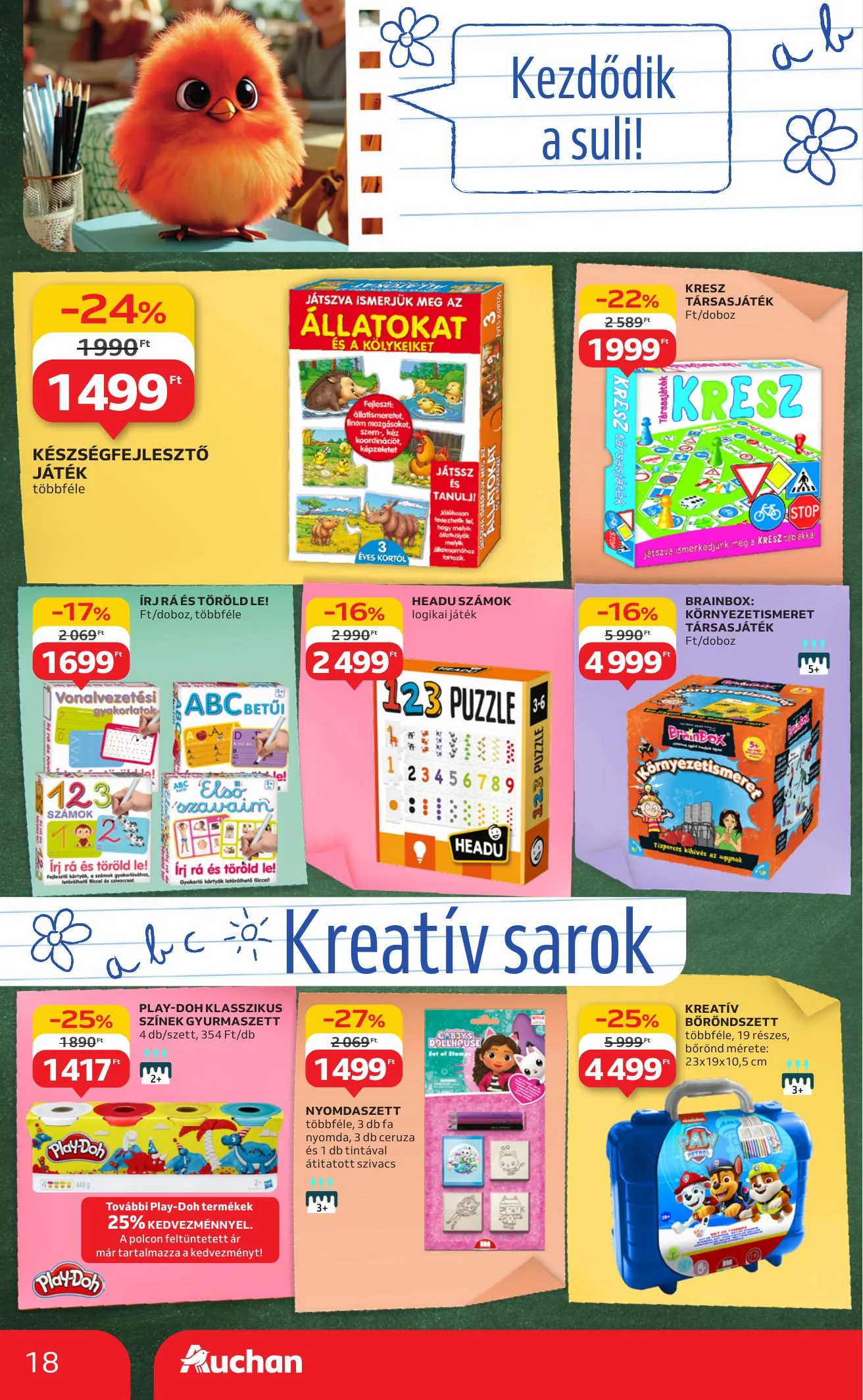 Auchan akciós újság Hipermarket iskolakezdés 08.07–08.19 – 18. oldal