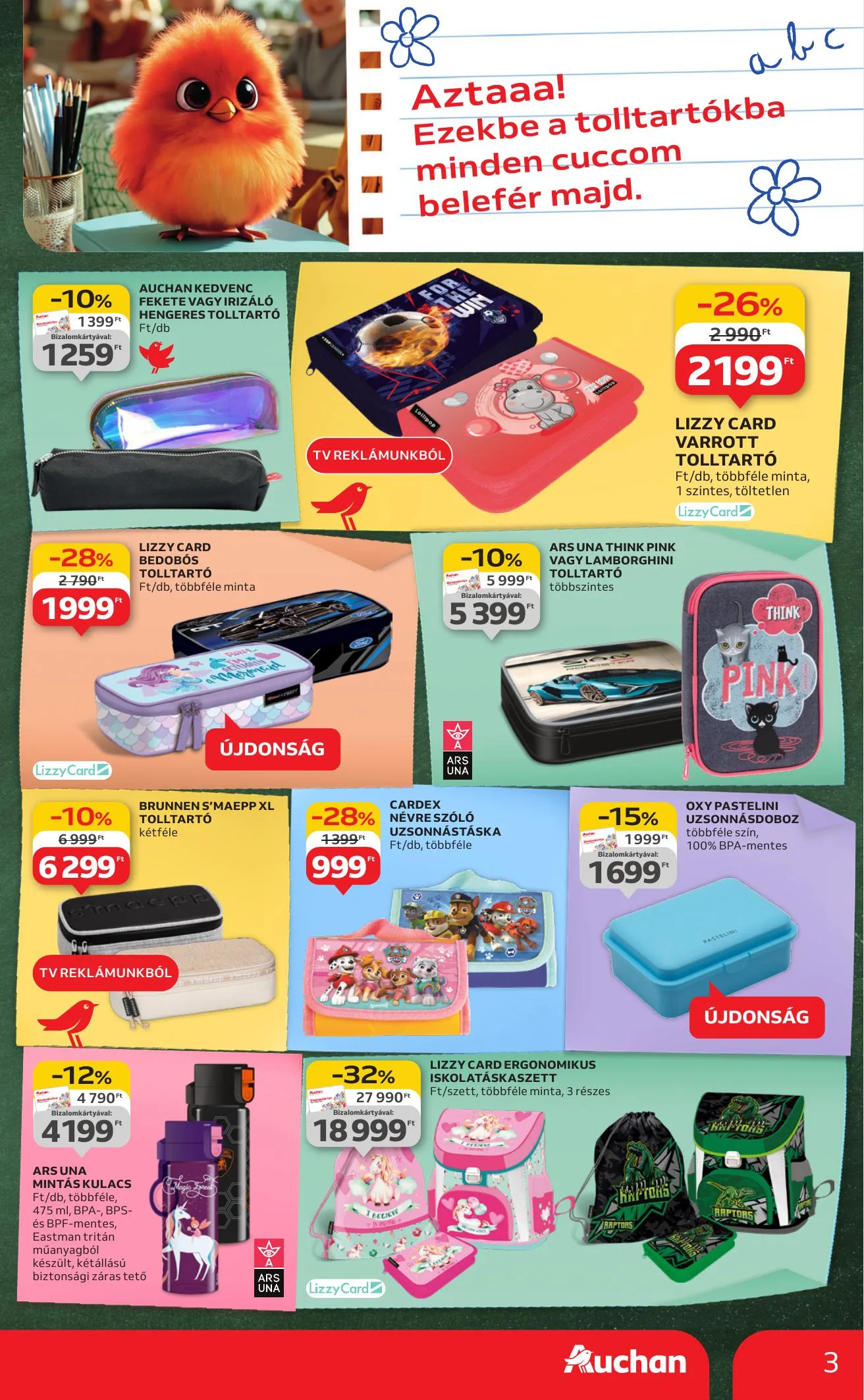 Auchan akciós újság Hipermarket iskolakezdés 08.07–08.19 – 3. oldal