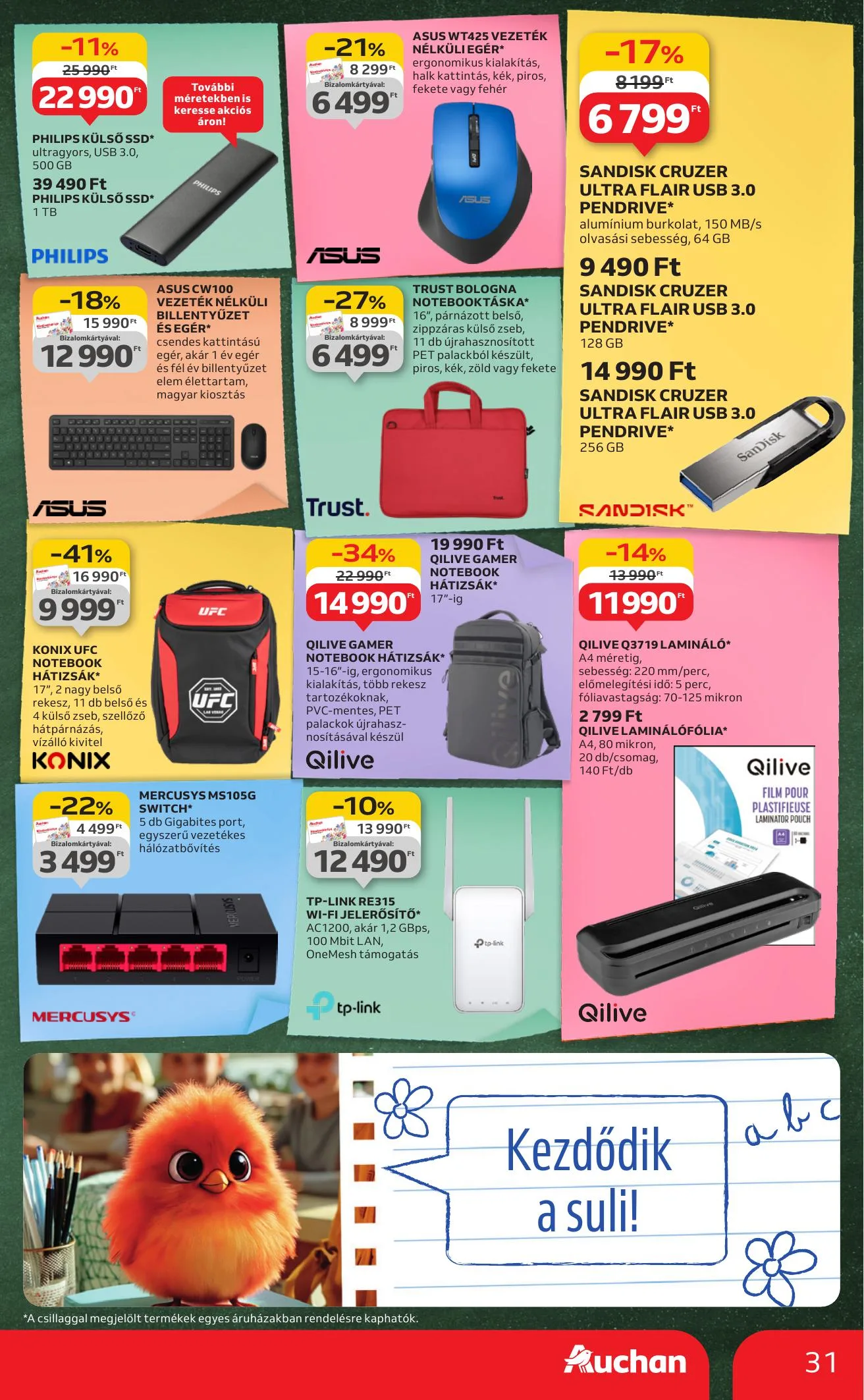 Auchan akciós újság Hipermarket iskolakezdés 08.07–08.19 – 31. oldal