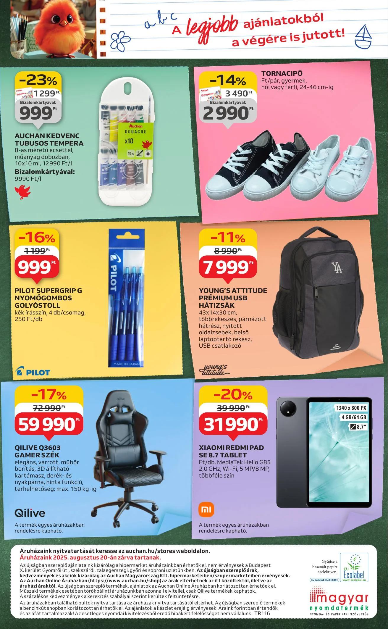Auchan akciós újság Hipermarket iskolakezdés 08.07–08.19 – 40. oldal